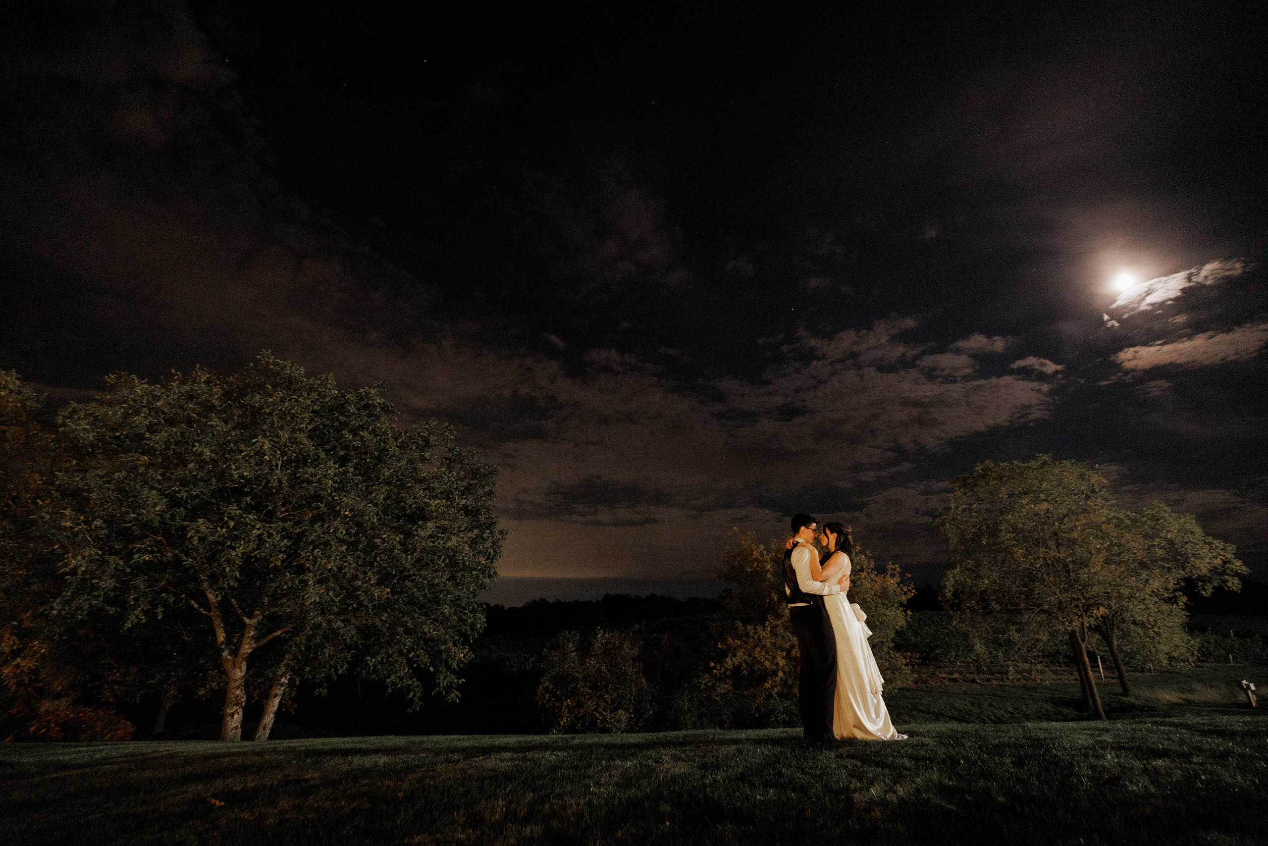 night time portraits wedding peninsula ridge winery afterglow im