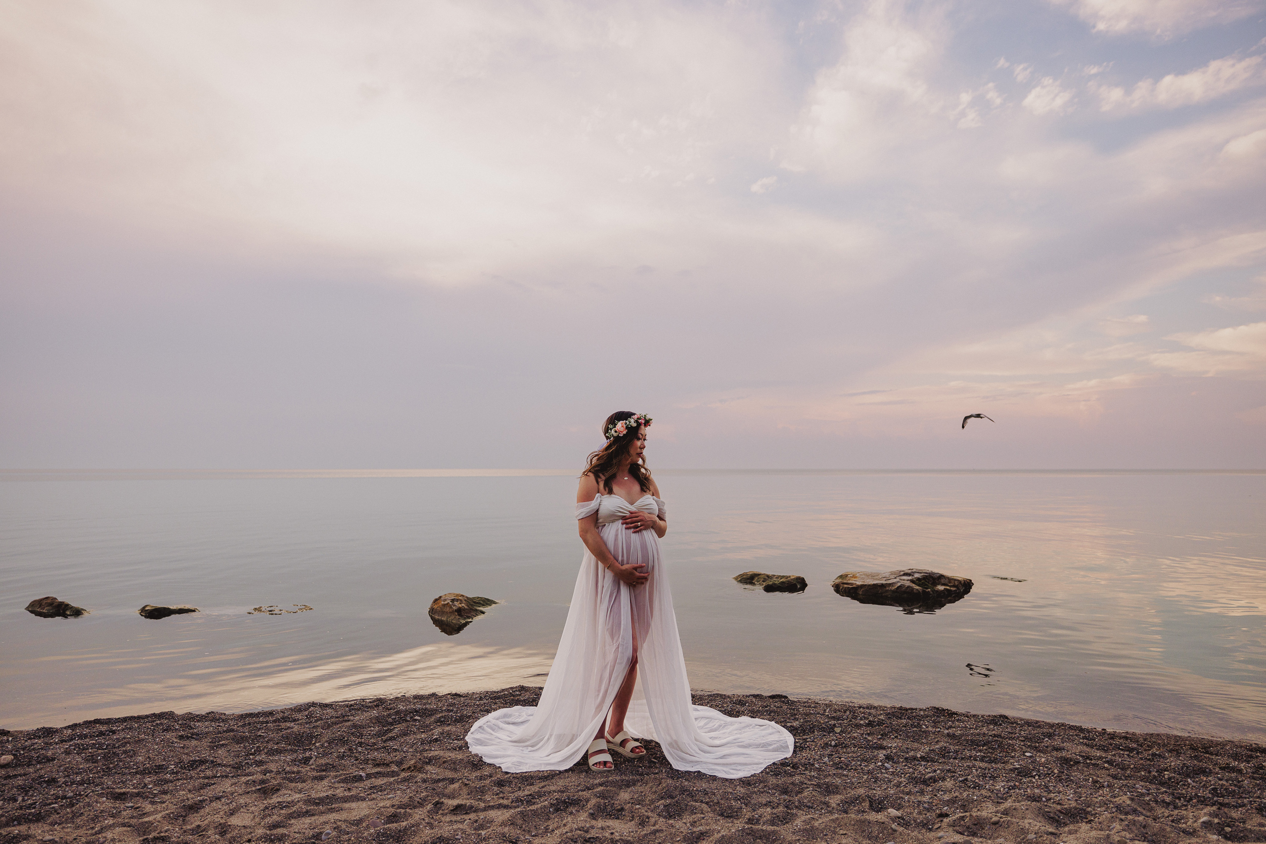 pastel beach maternity water pregnant niagara afterglow photogra
