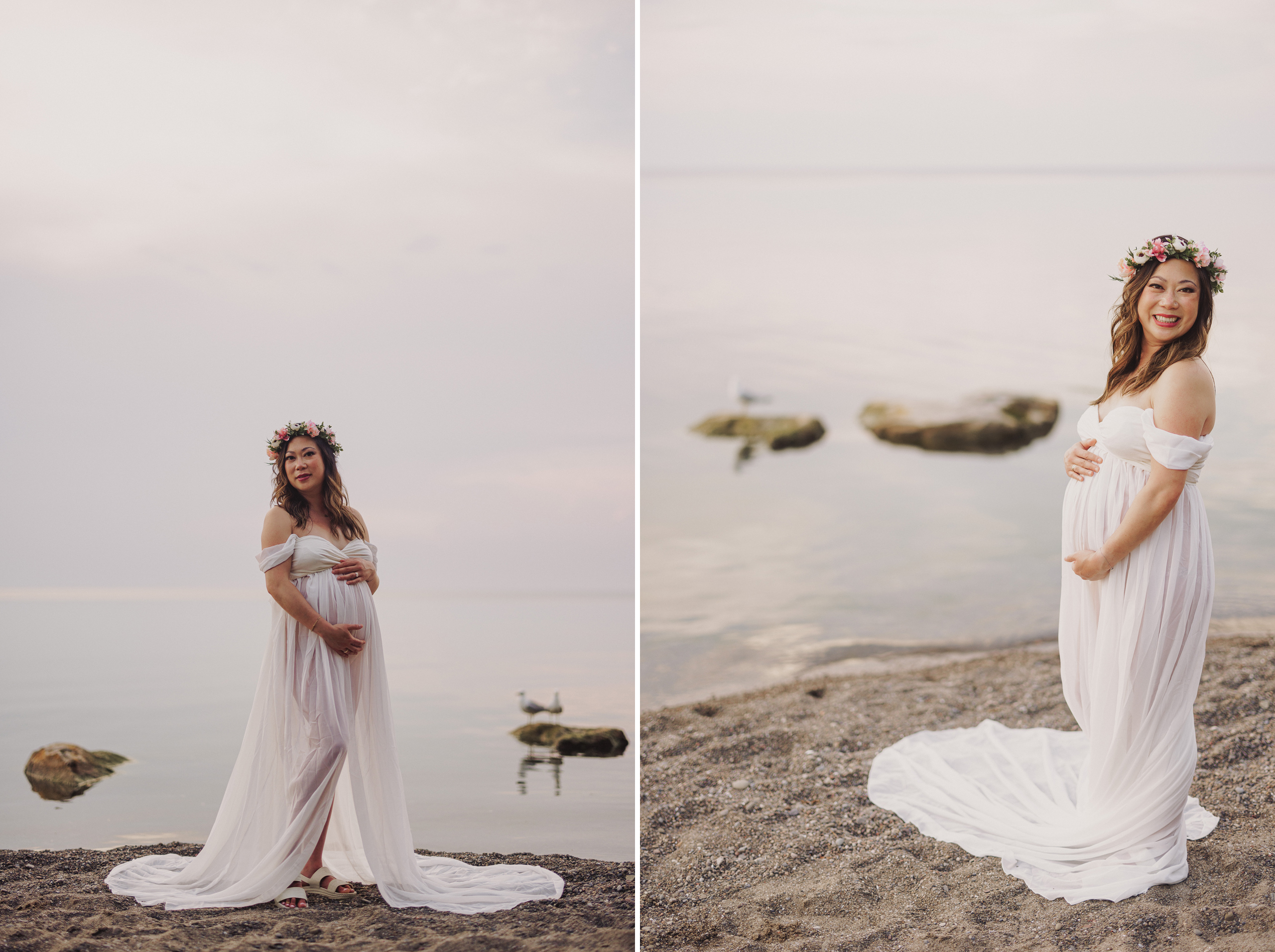 pastel beach maternity water pregnant niagara afterglow photogra