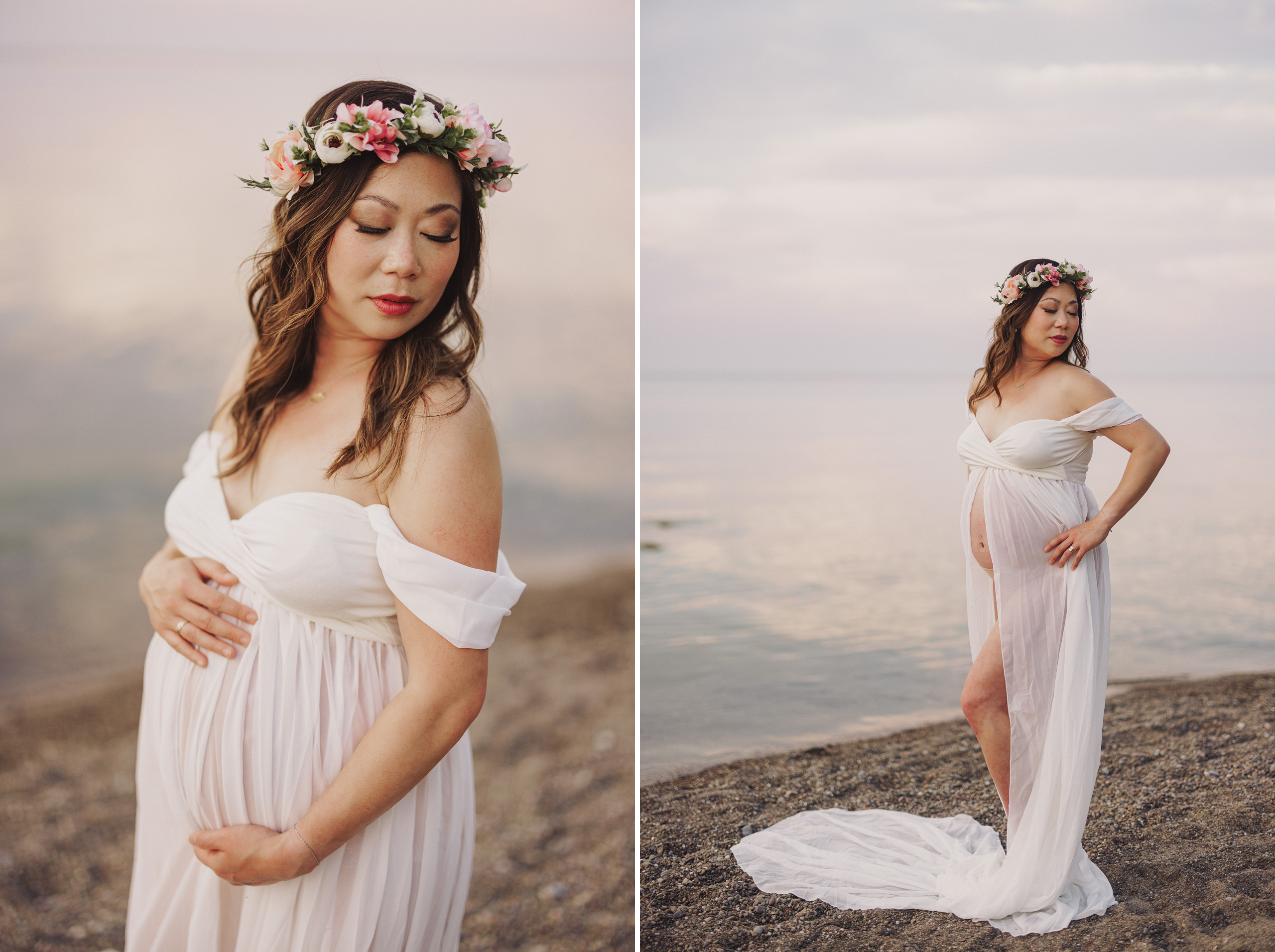 pastel beach maternity water pregnant niagara afterglow photogra