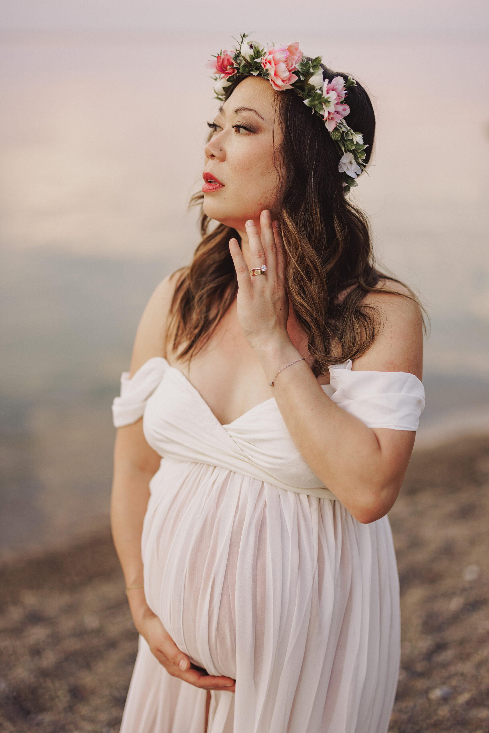 pastel beach maternity water pregnant niagara afterglow photogra