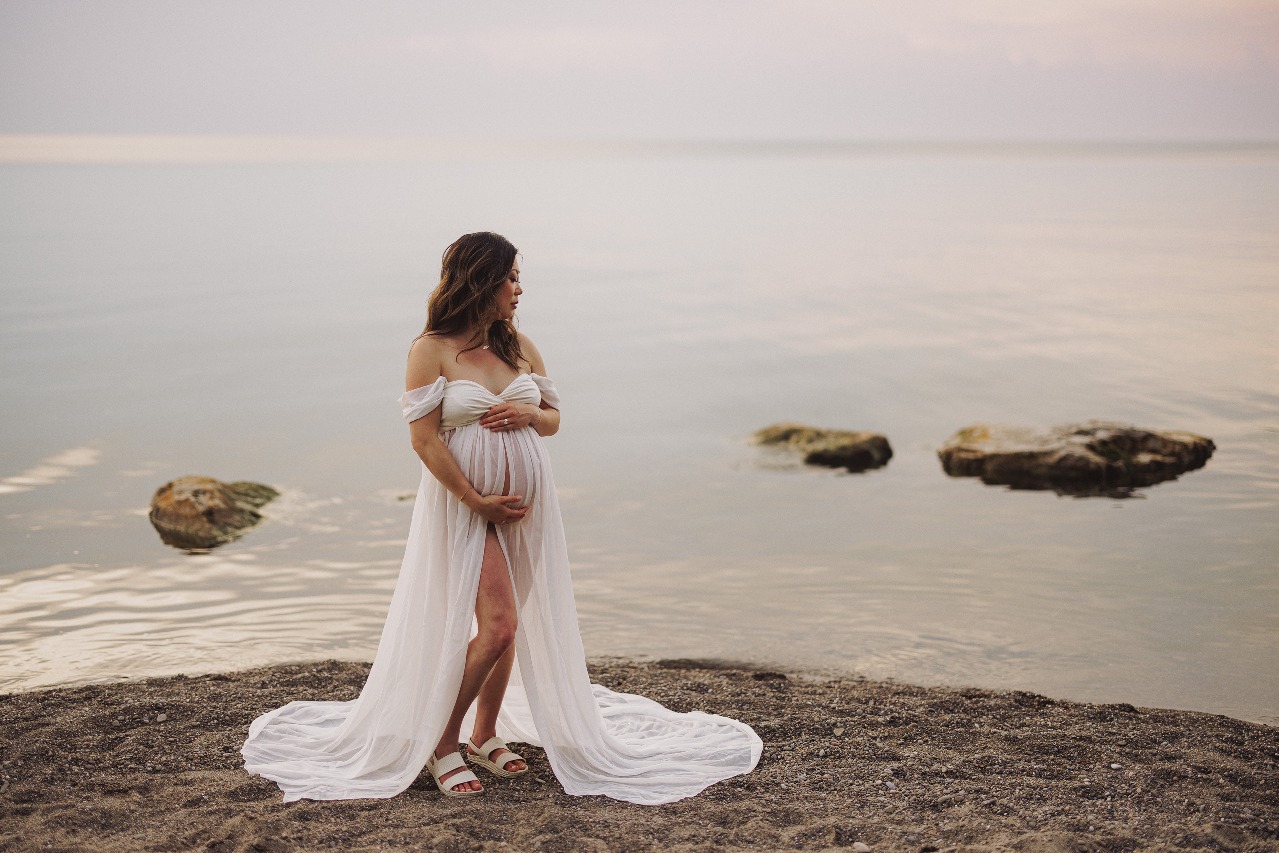 pastel beach maternity water pregnant niagara afterglow photogra