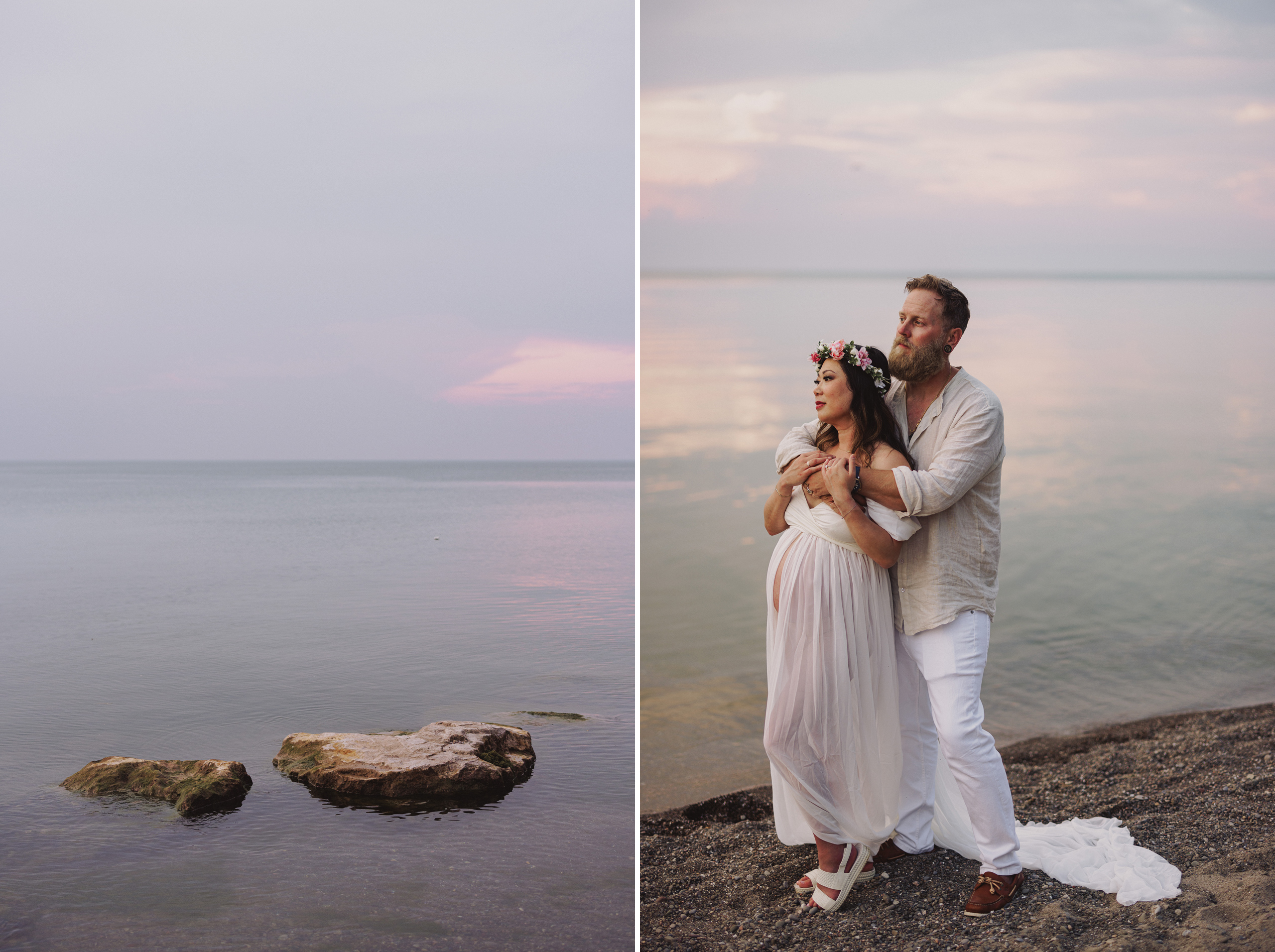 couple maternity beach photography niagara afterglow