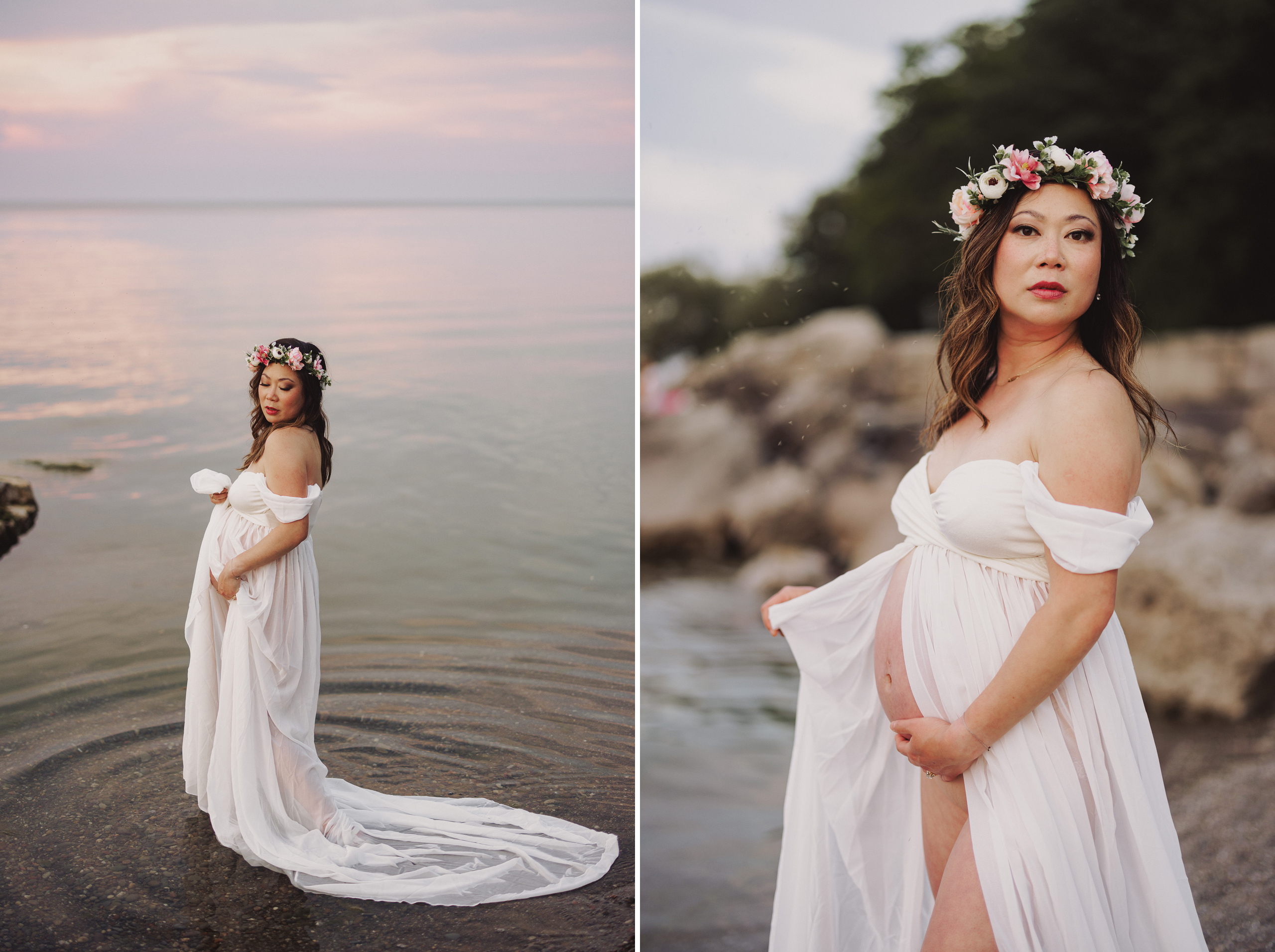 sunsert beach maternity session niagara afterglow images film ph