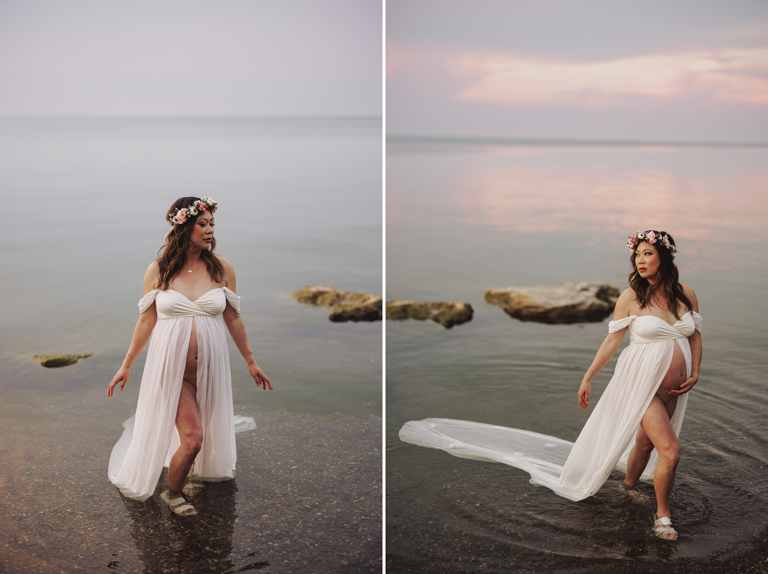 sunsert beach maternity session niagara afterglow images film ph