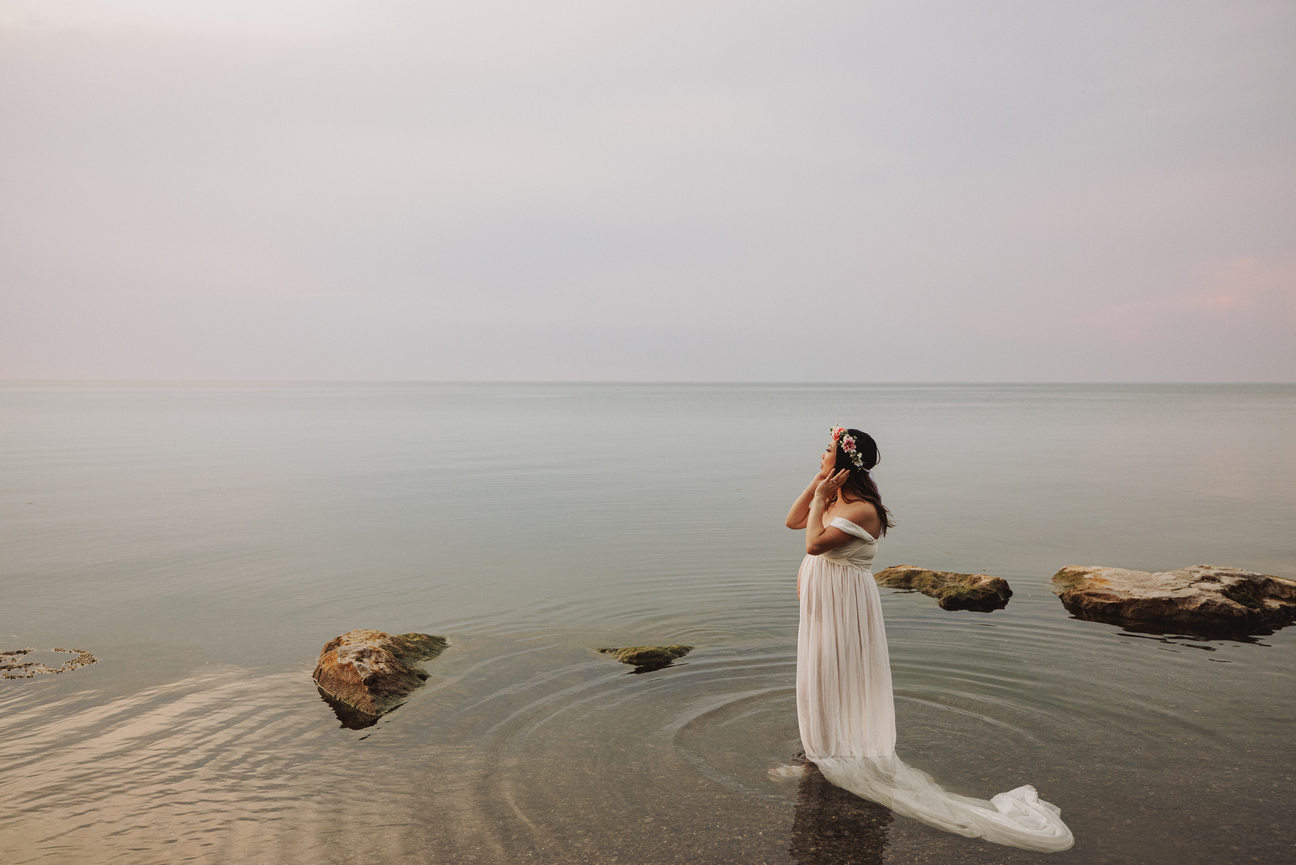 sunsert beach maternity session niagara afterglow images film ph