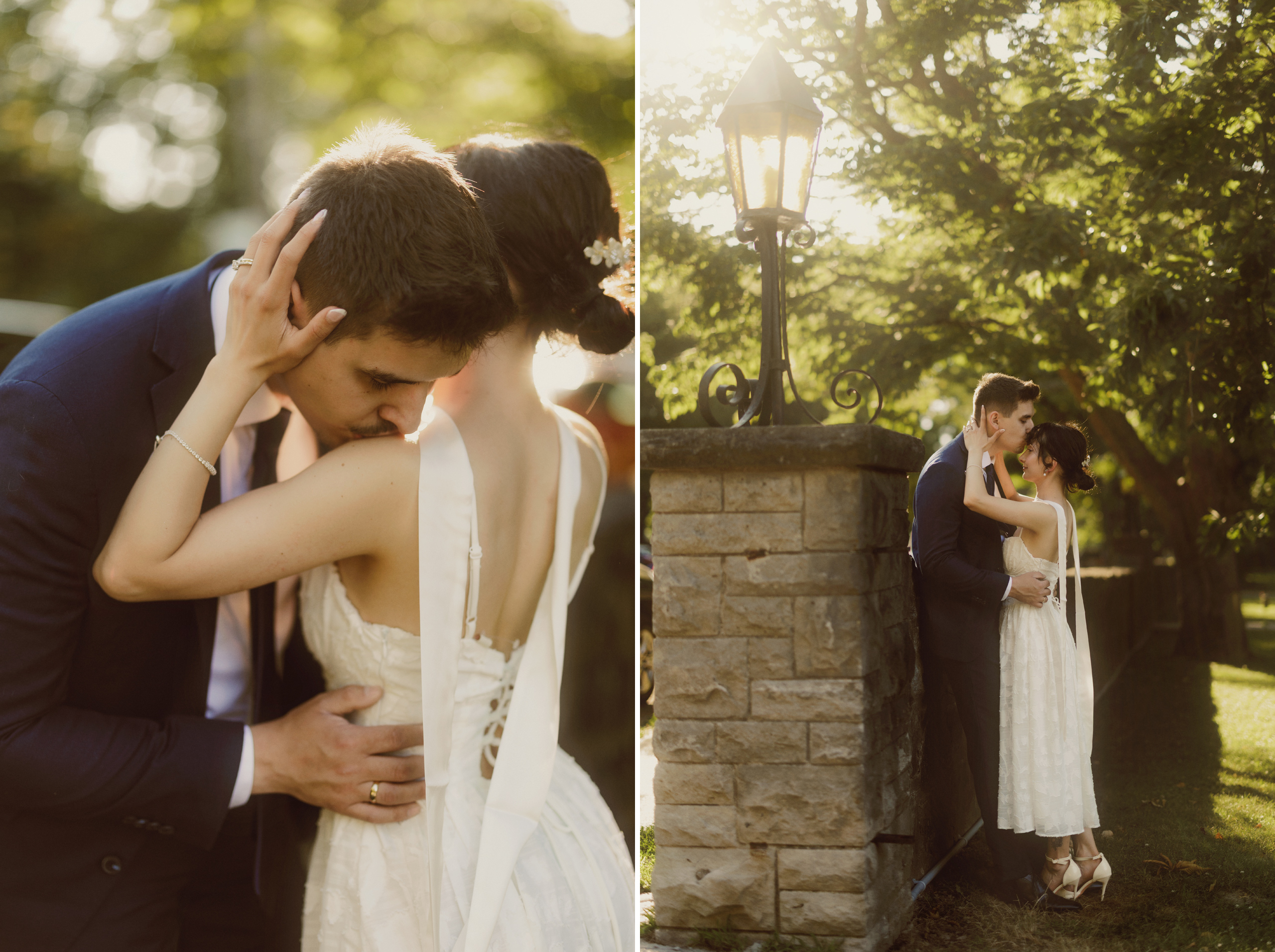 romantic film photography wedding couple niagara afterglow