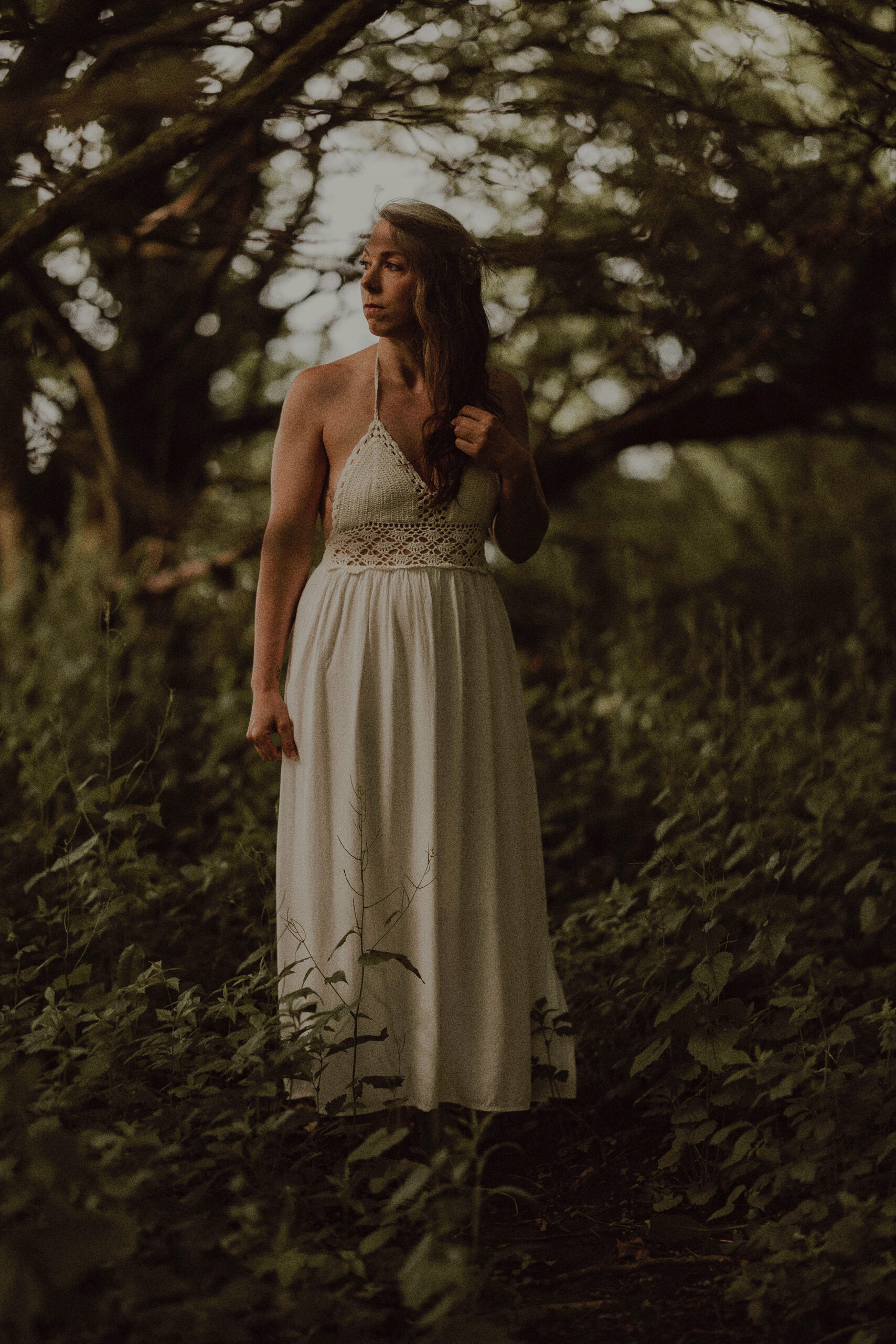 moody outdoor boudoir forest film photographer afterglow niagara