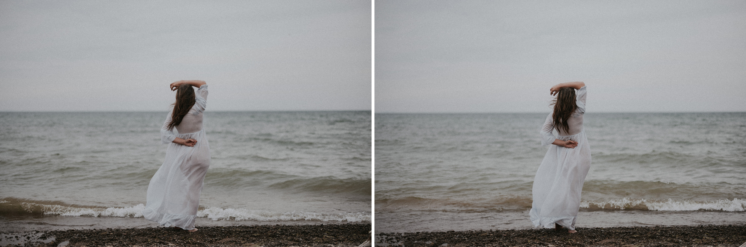 she stares out over the water