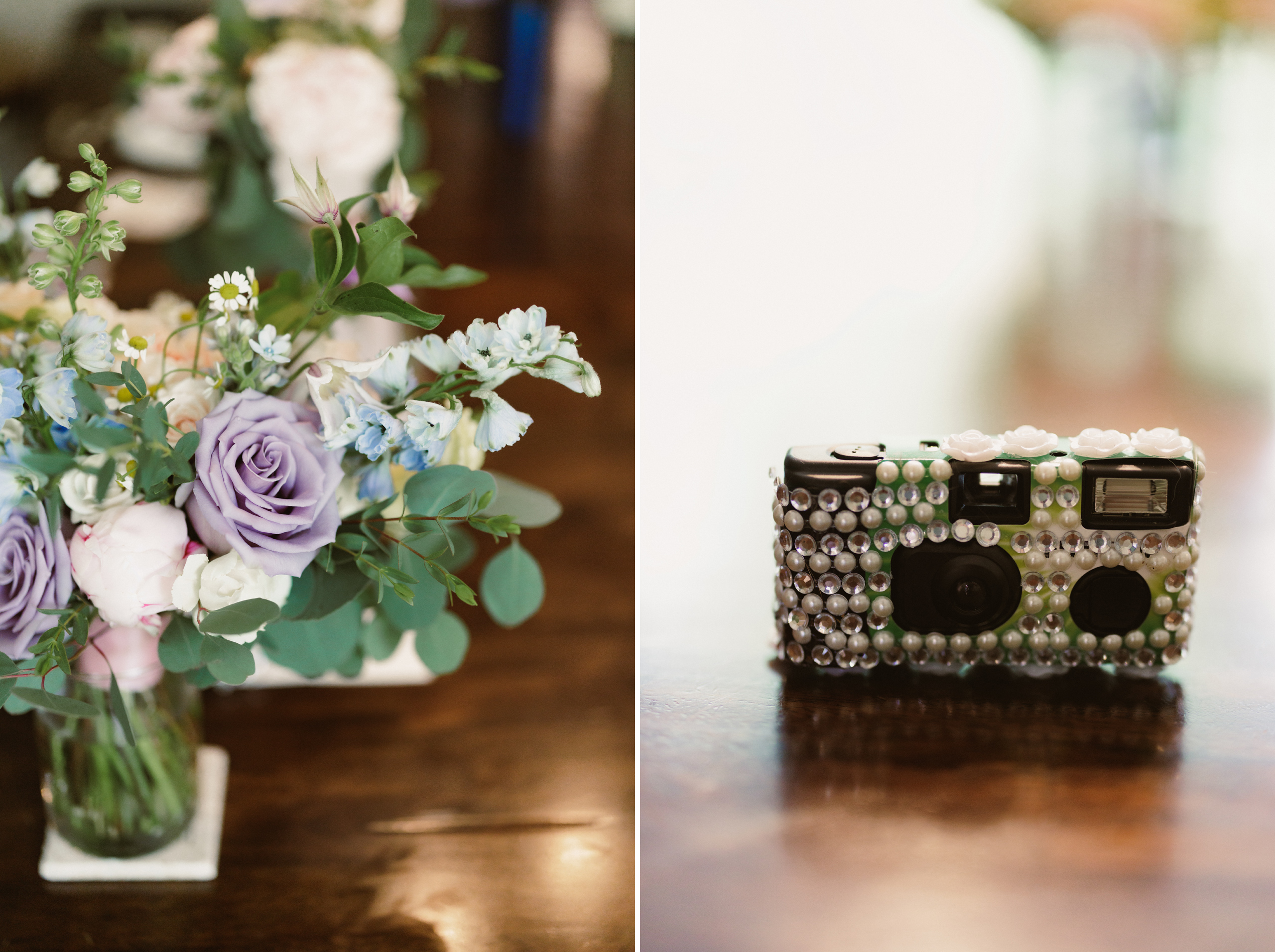 wine country floral disposable camera wedding