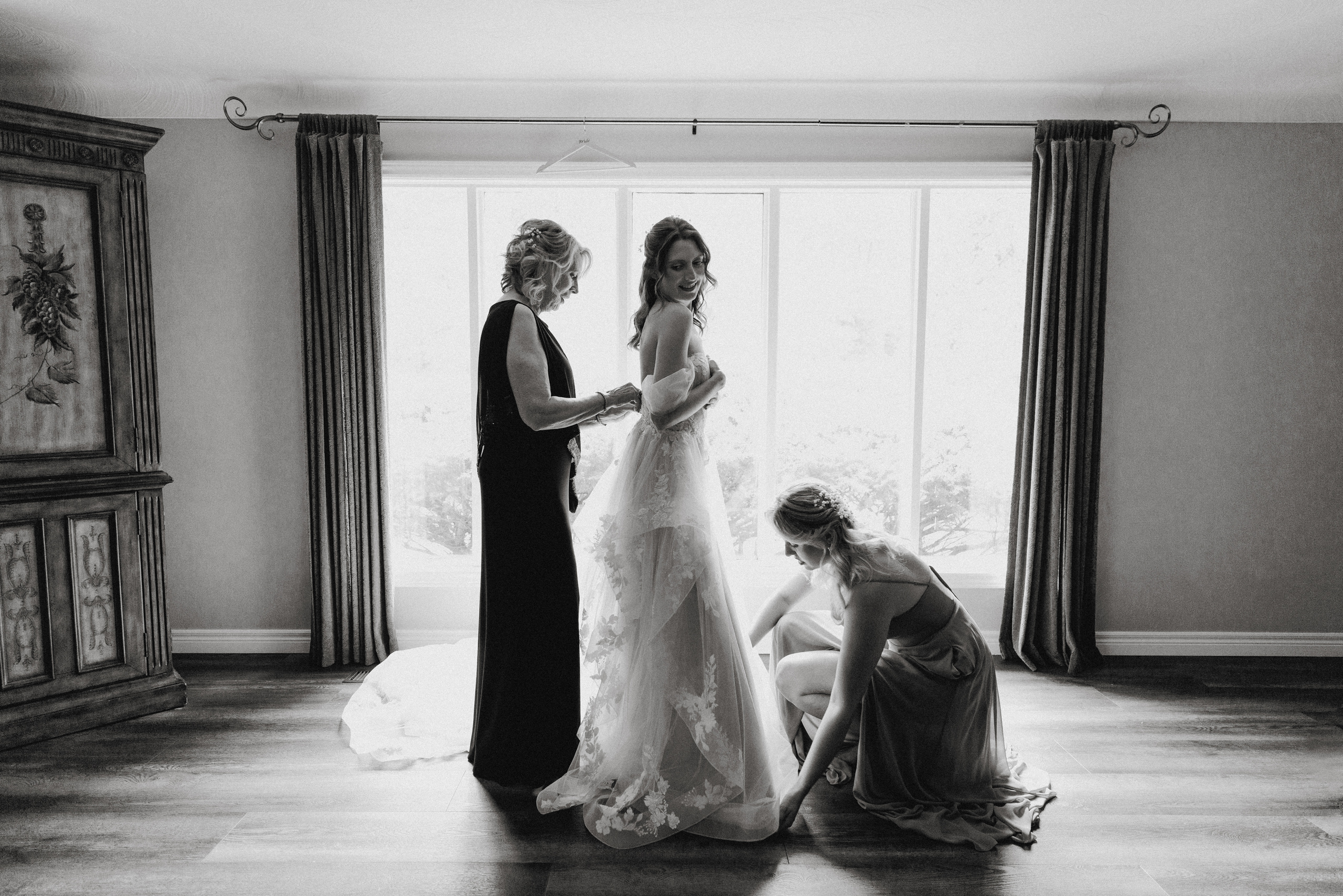 black white film wedding photography bride vineland