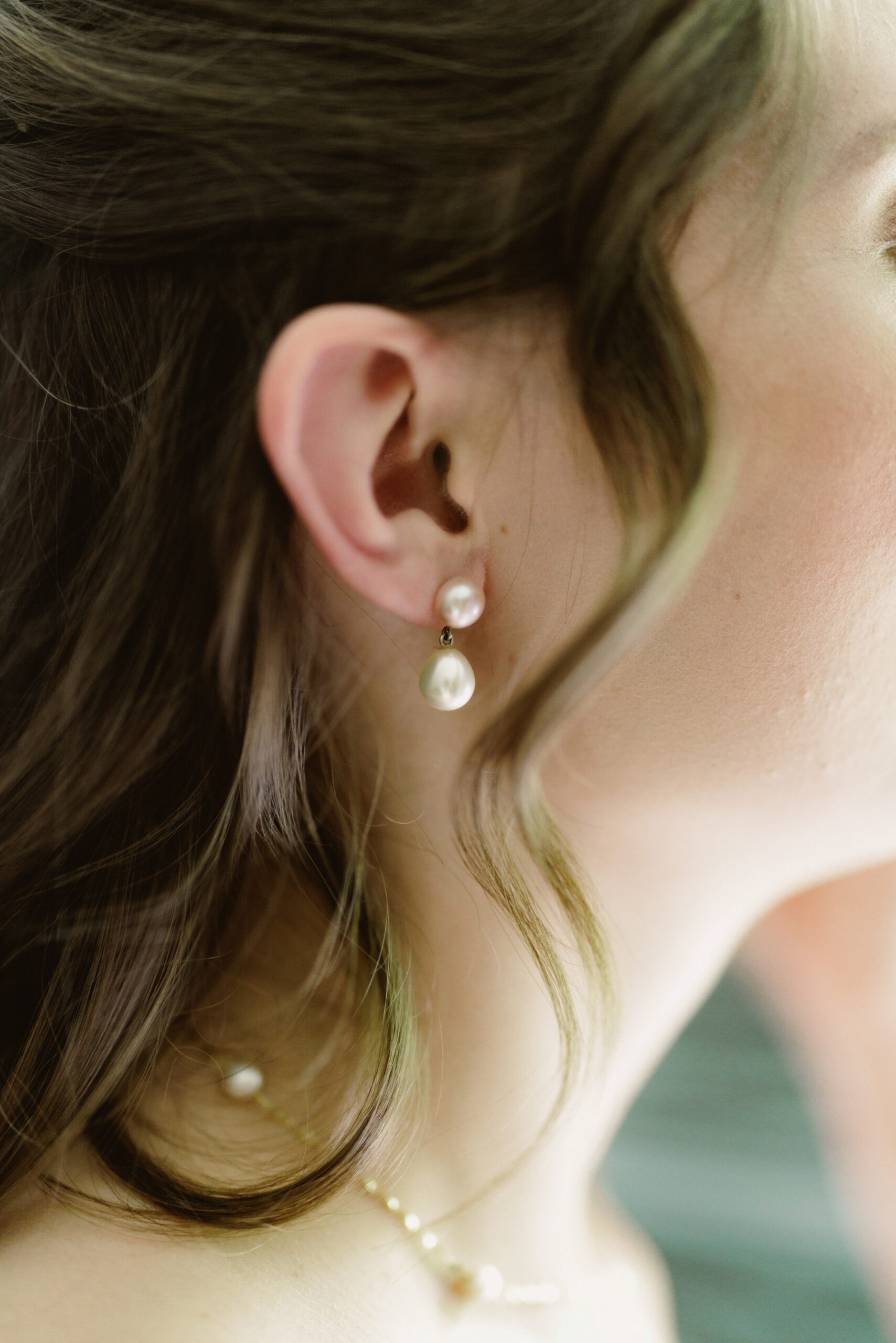 pearl earrings bride wedding