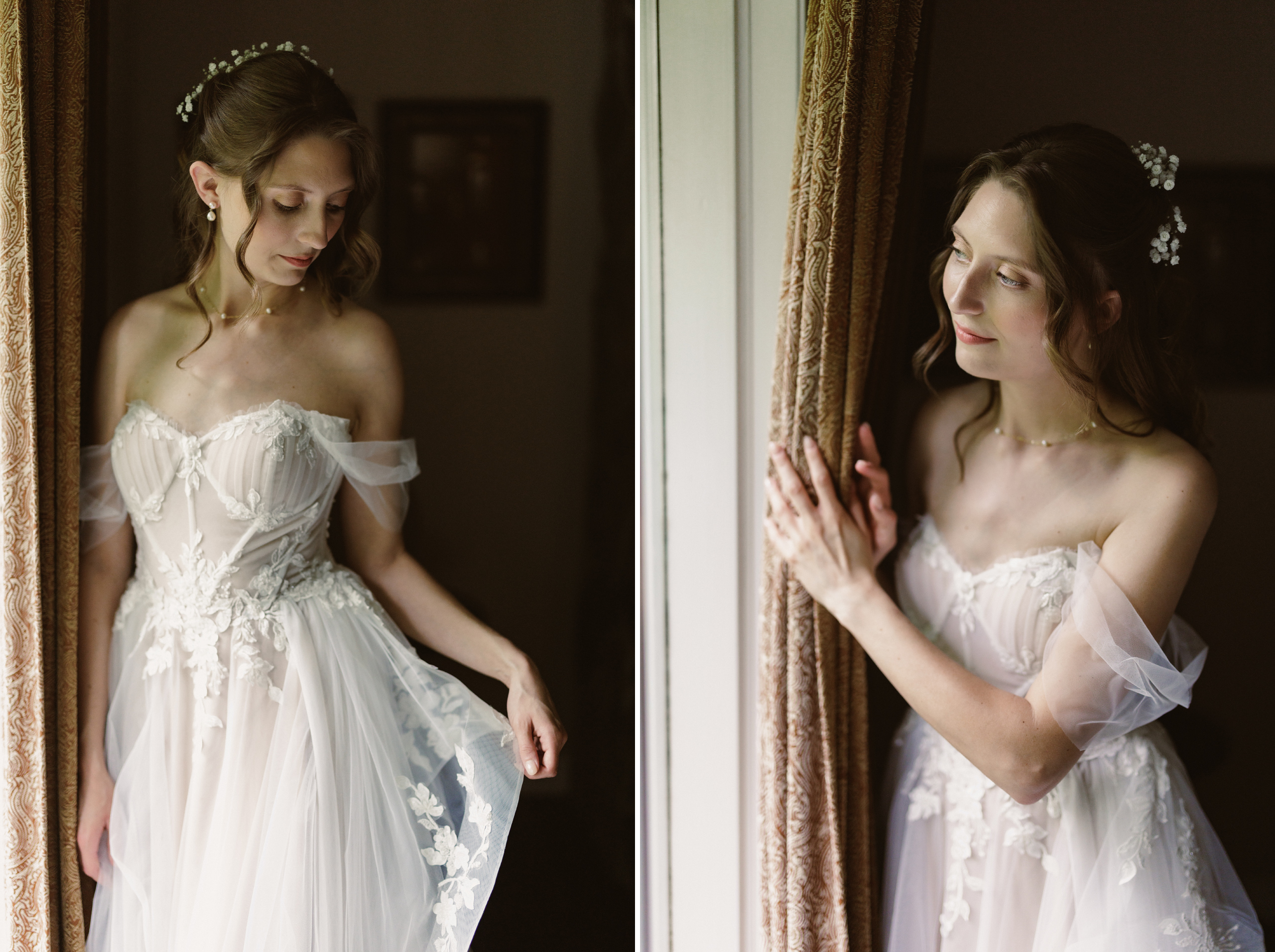 bride dress portrait vineland estates