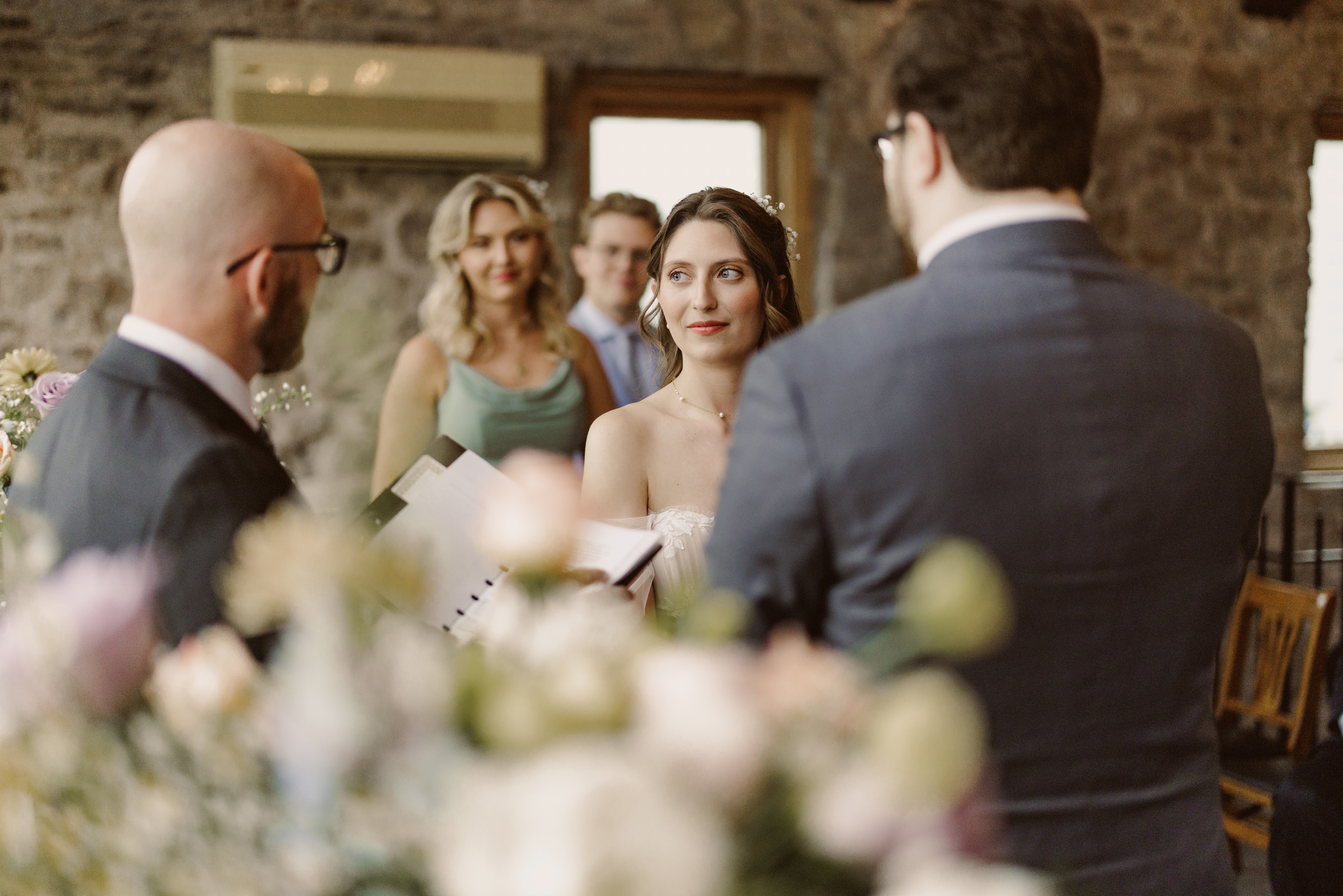 bride groom vows carriage house vineland estates winery wedding