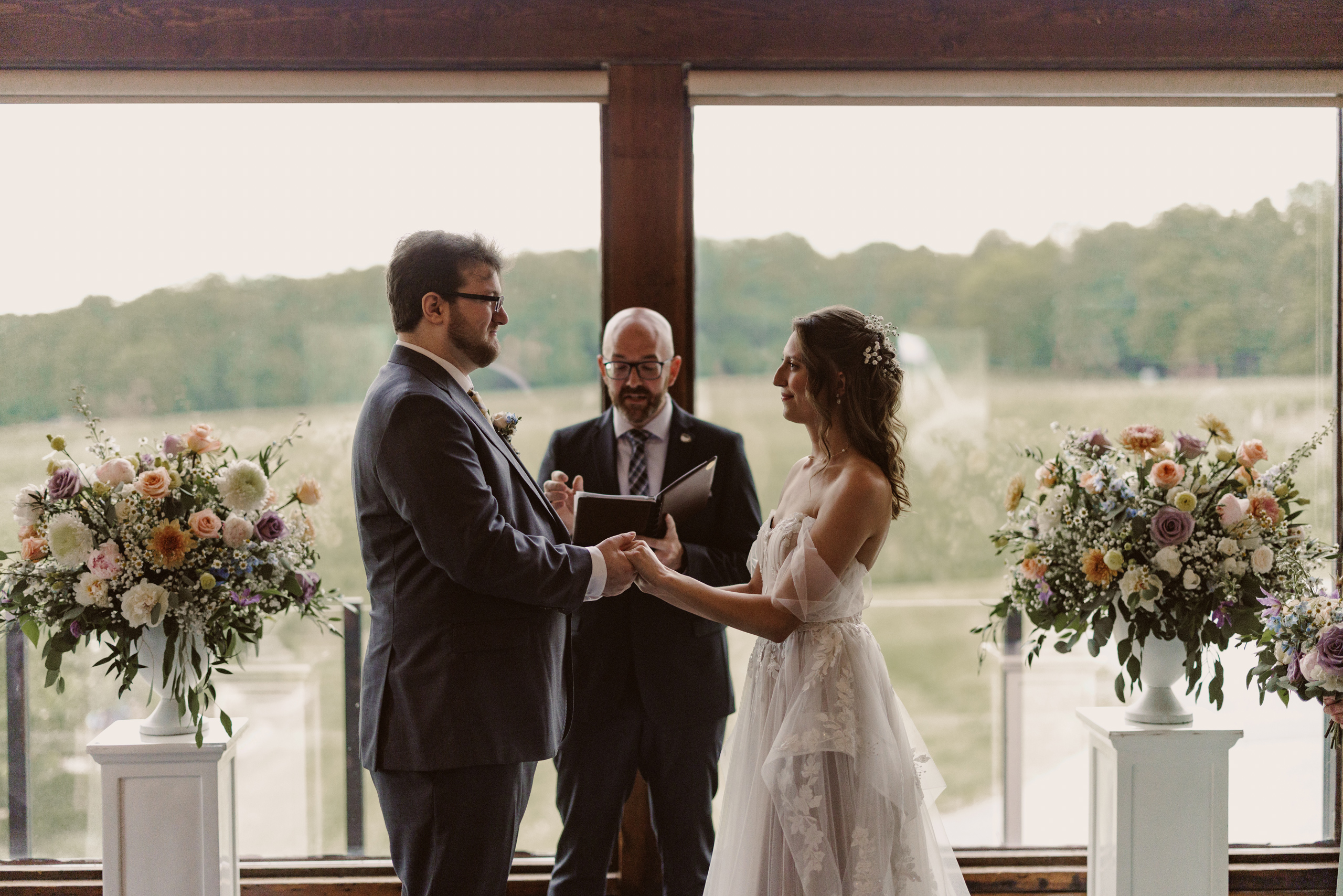 bride groom vows carriage house vineland estates winery wedding