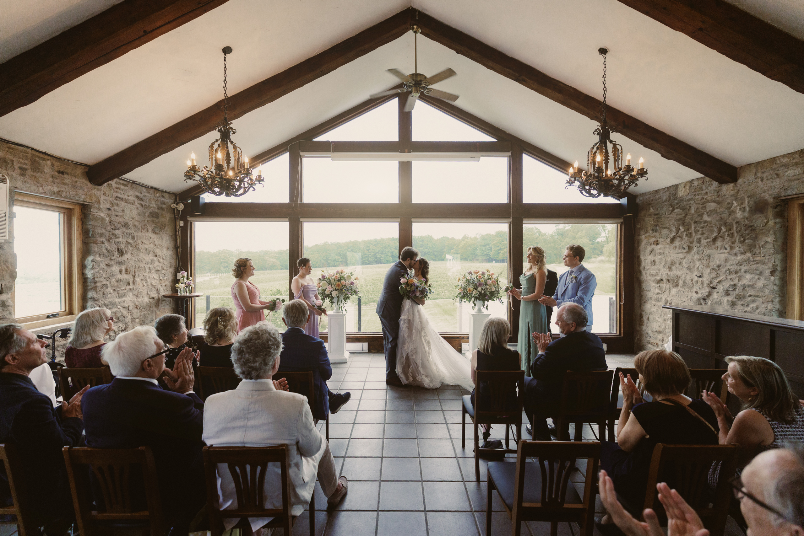 first kiss wedding ceremony vineland estates winery