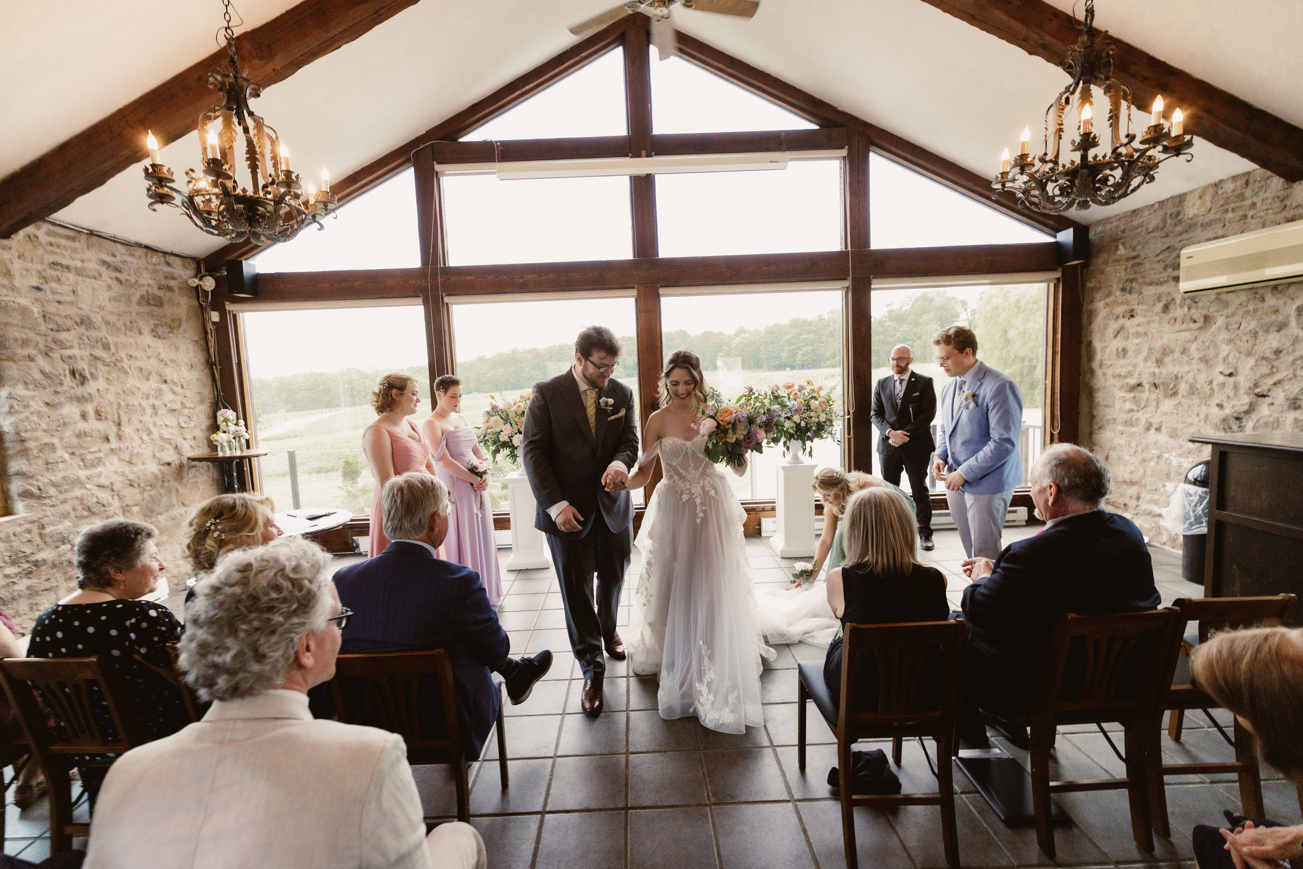 bride groom exit ceremony vineland estates