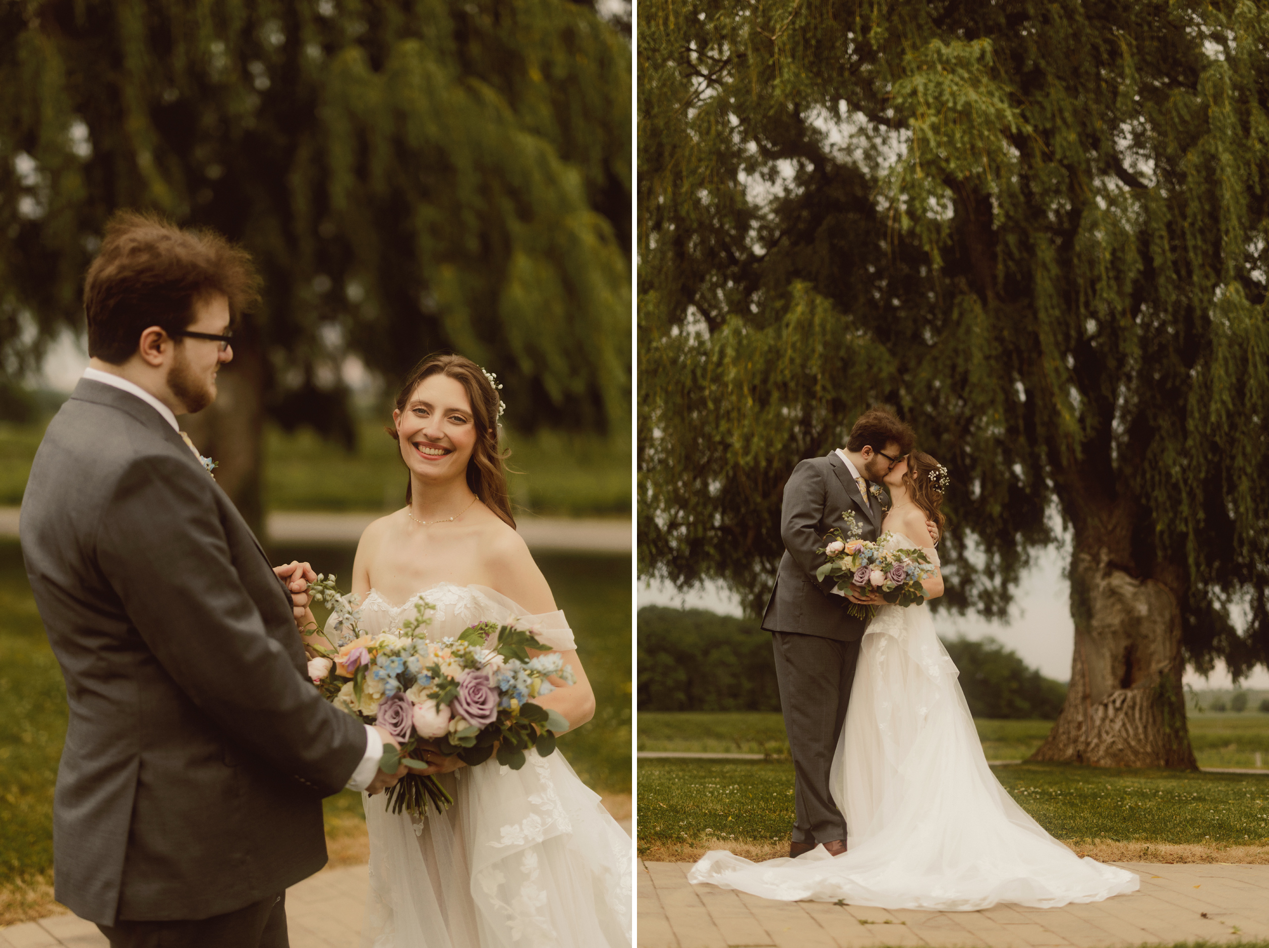 willow tree vineland estates winery wedding bride groom