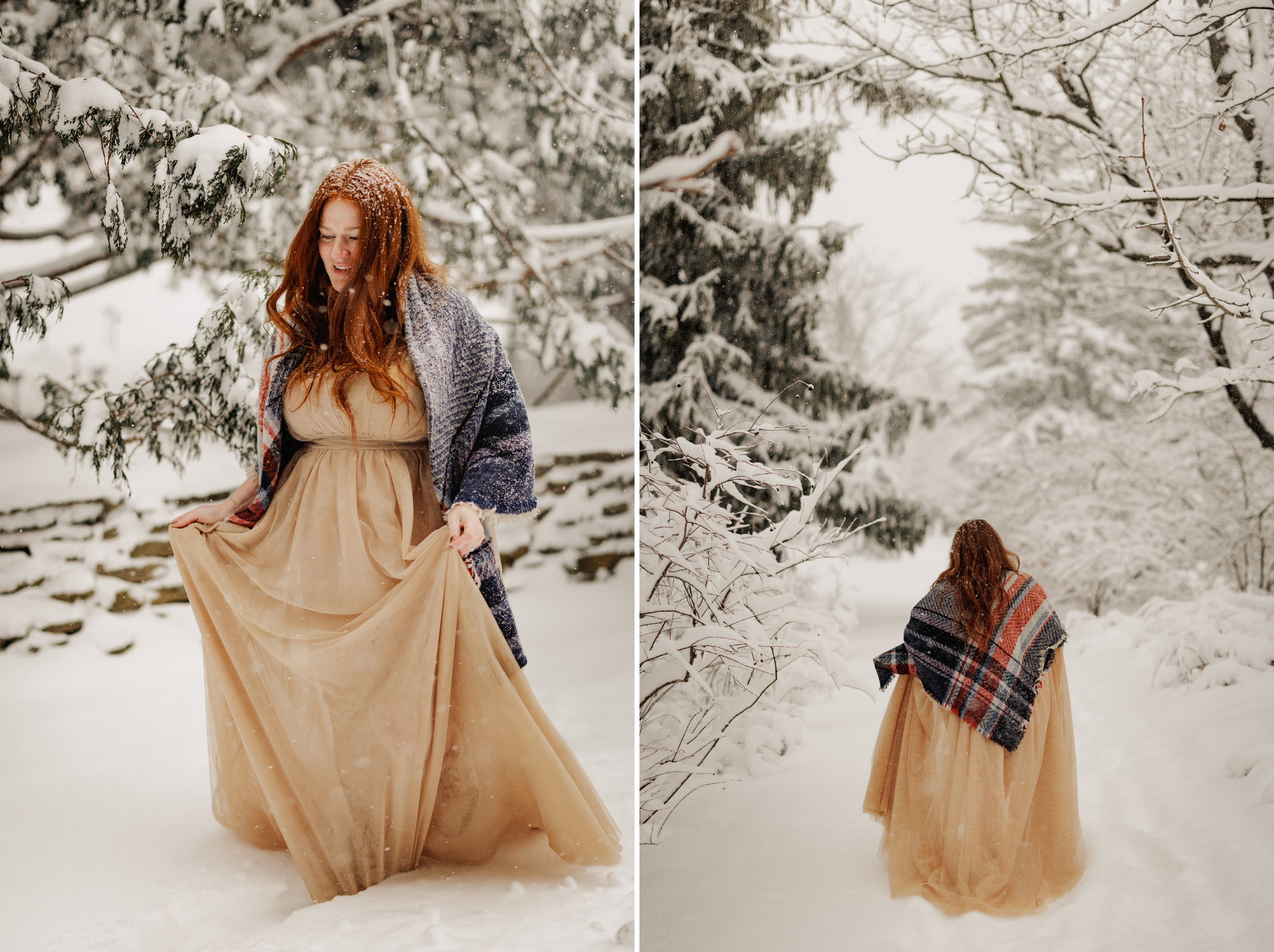 snow winter maternity pregnant niagara photographer afterglow images