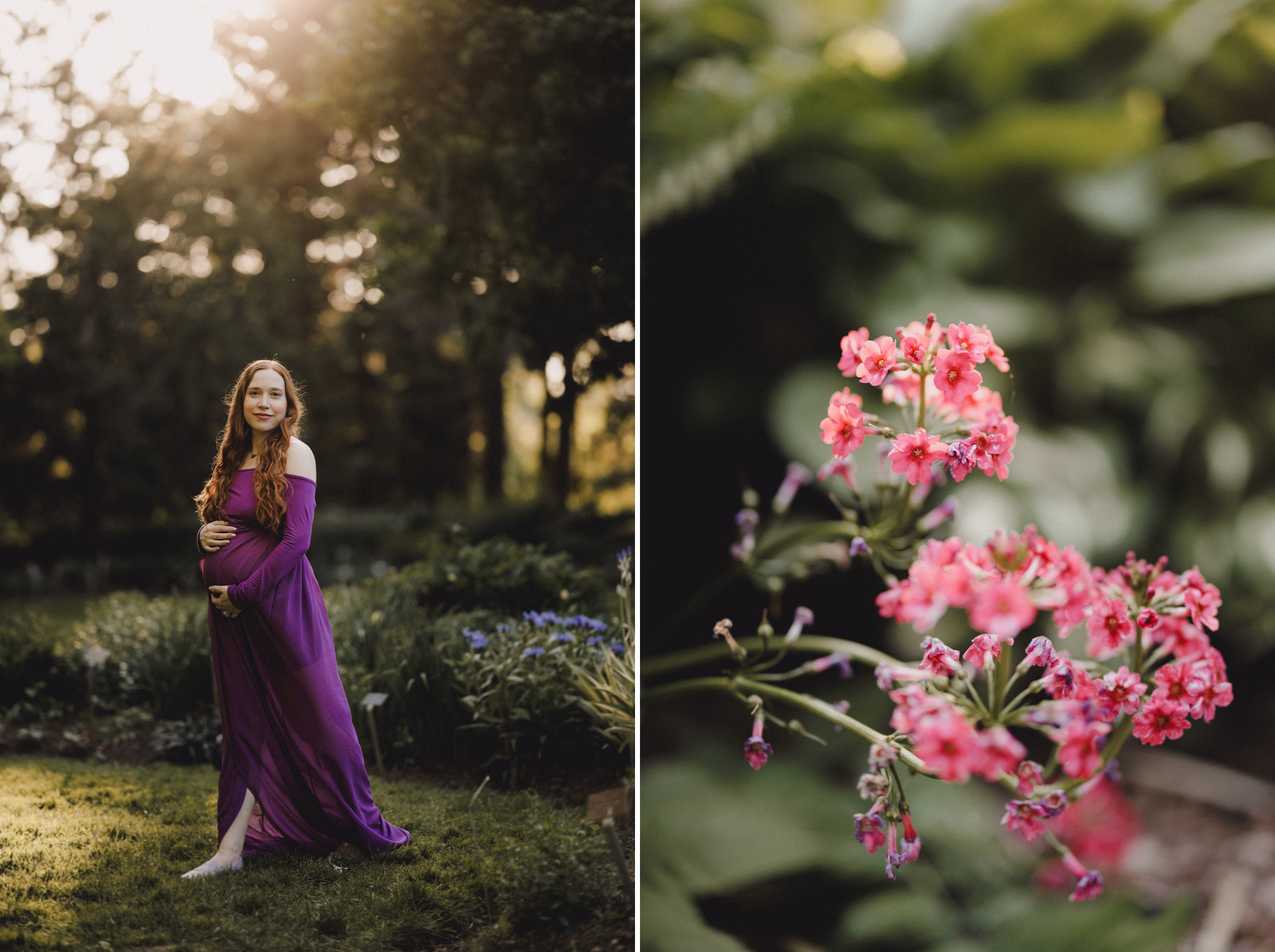 soft sunset flower maternity photos niagara afterglow
