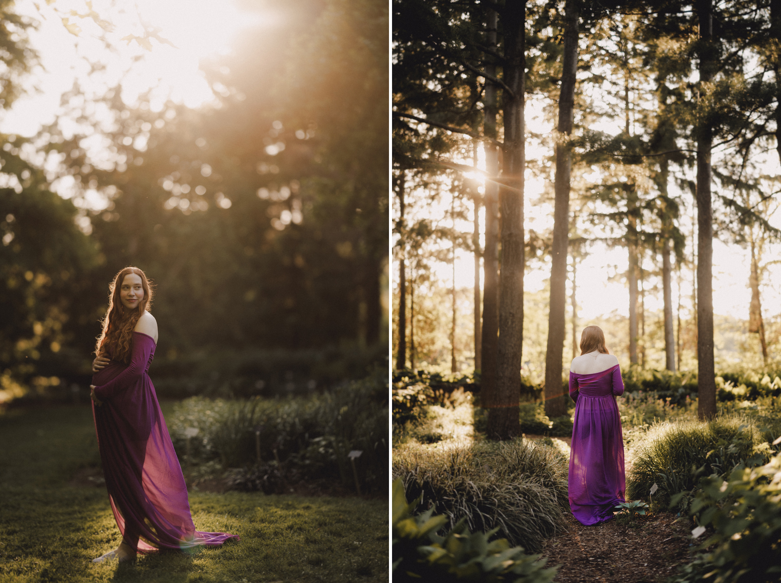 soft sunset flower maternity photos niagara afterglow