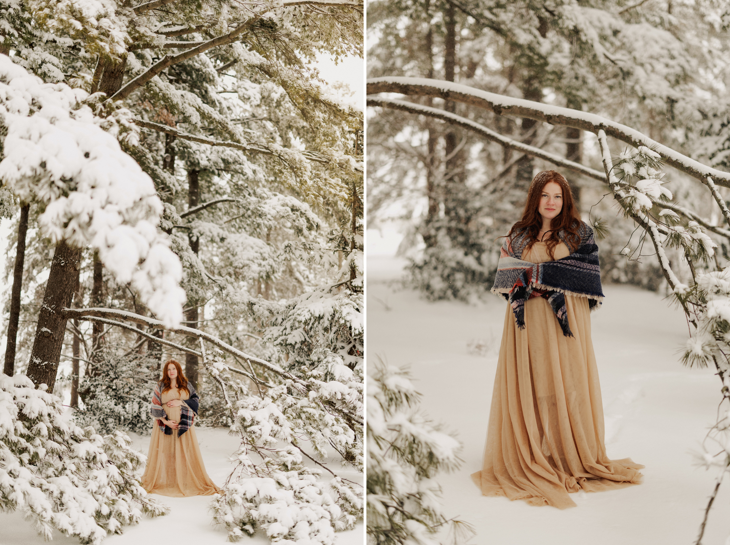 snow winter maternity pregnant niagara photographer afterglow images