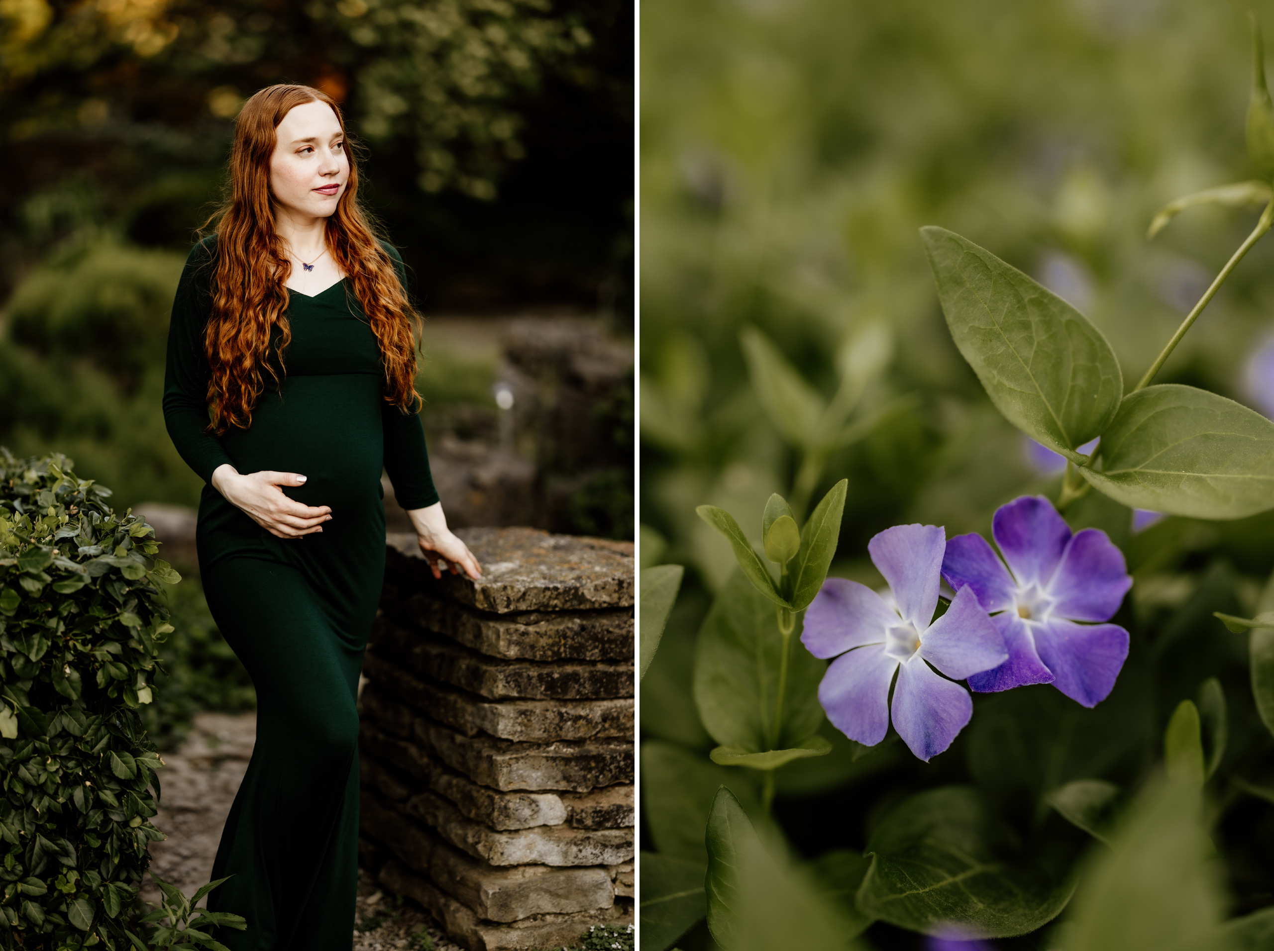 redhead green dress maternity pregnancy photos niagara