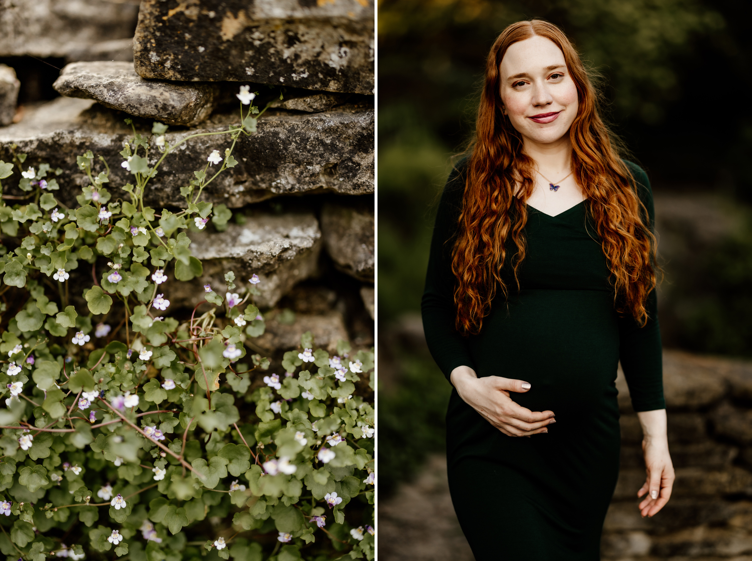 redhead green dress maternity pregnancy photos niagara