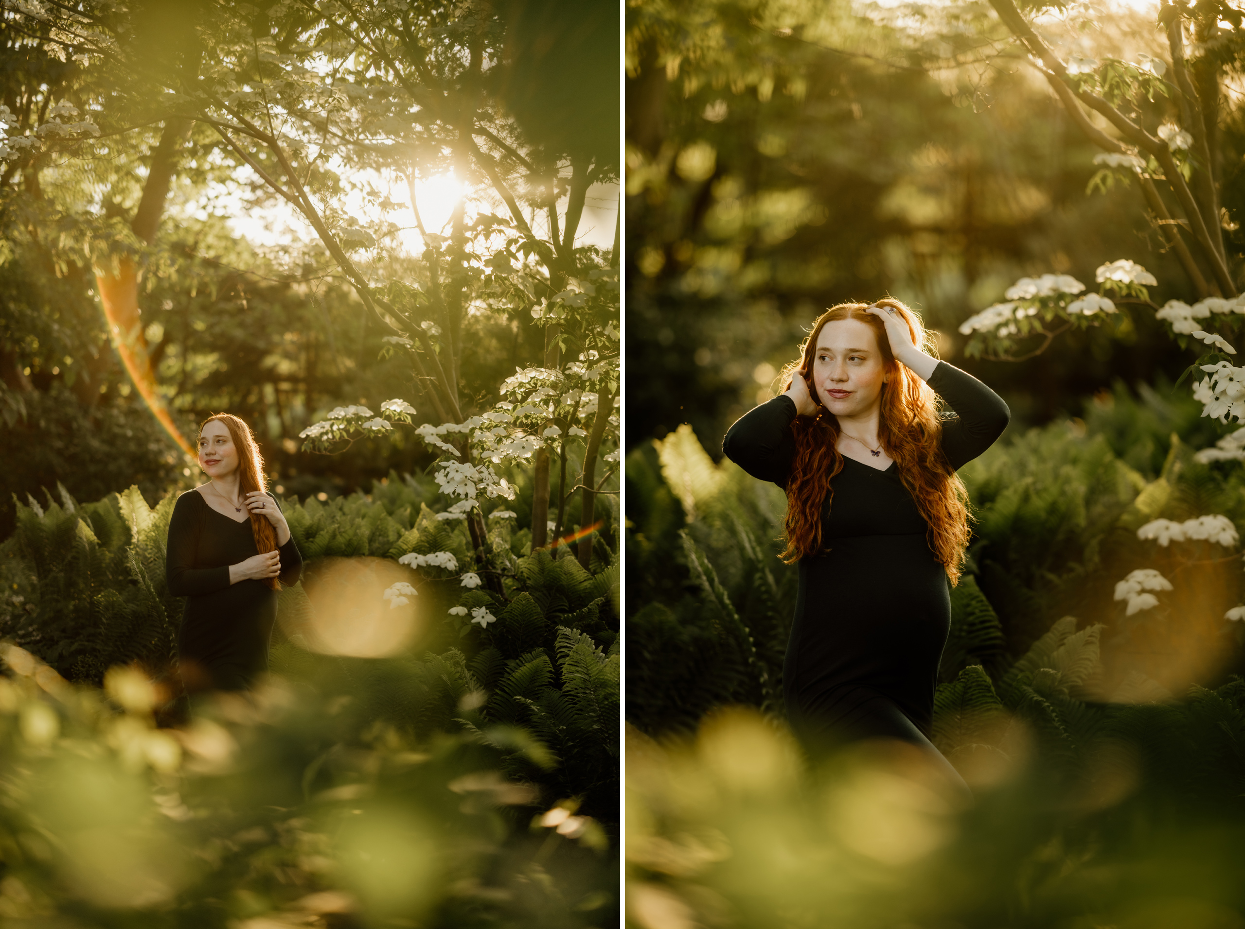 romantic maternity photos niagara redhead sunset