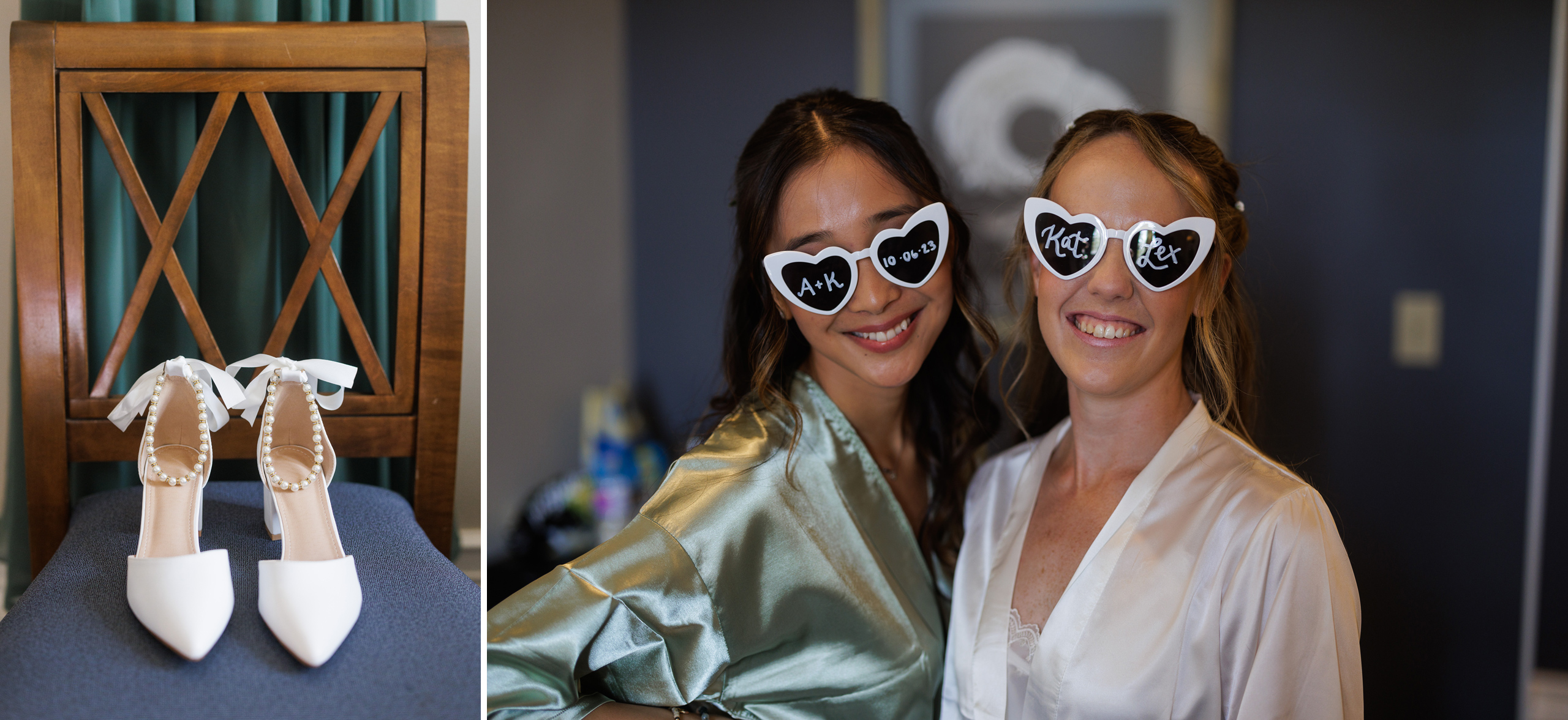 brides shoes fun sunglasses wedding