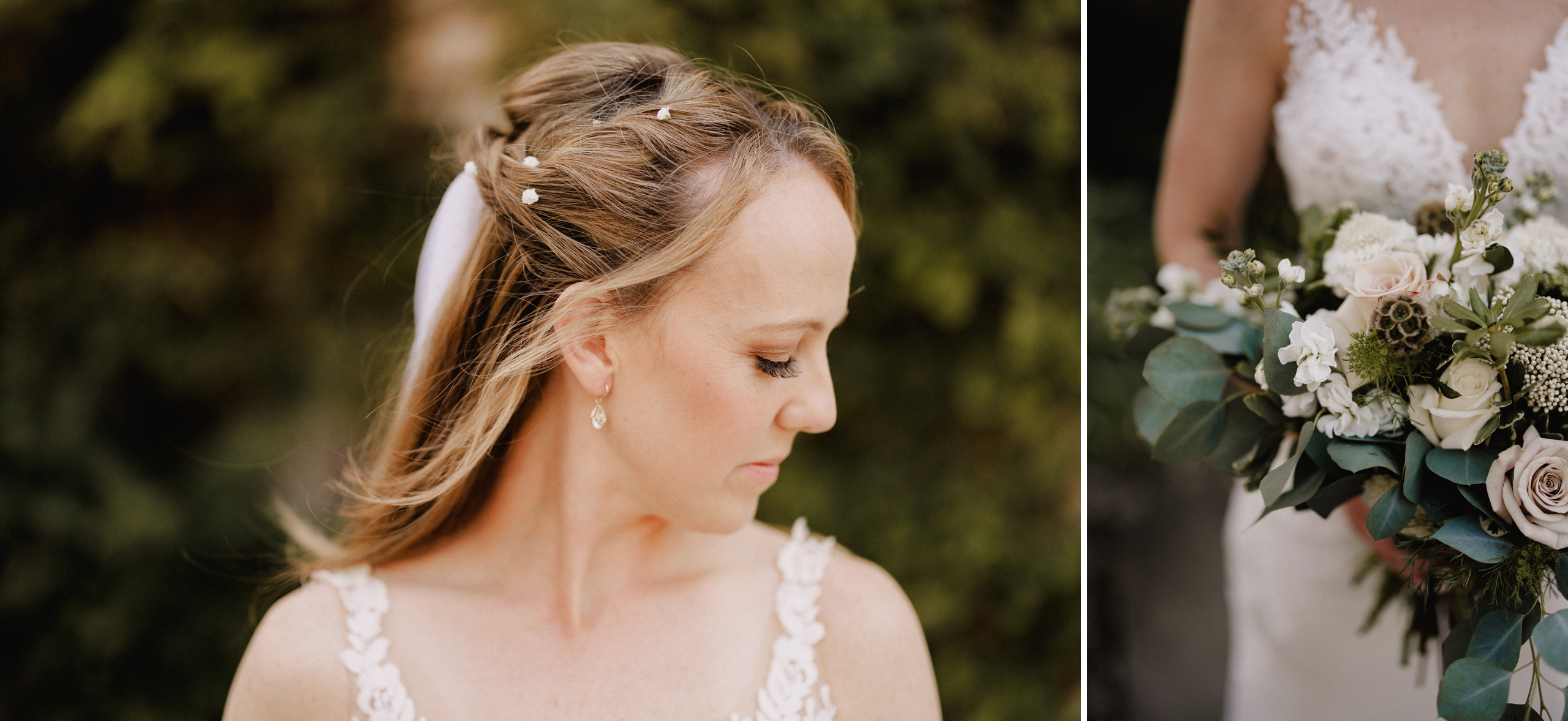 bridal hair and bouquet inn on the twenty fall