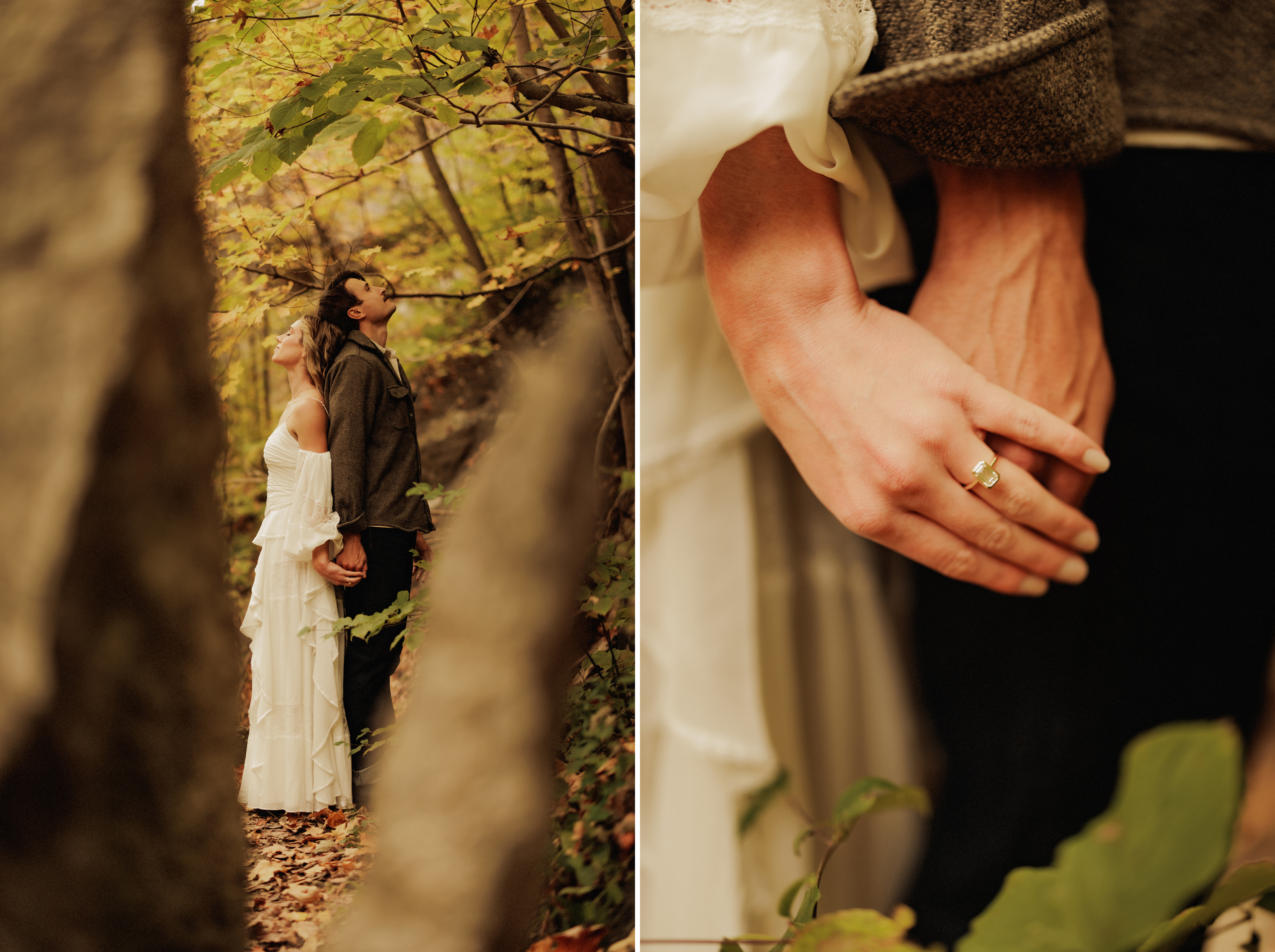romantic river forest niagara engagement photography