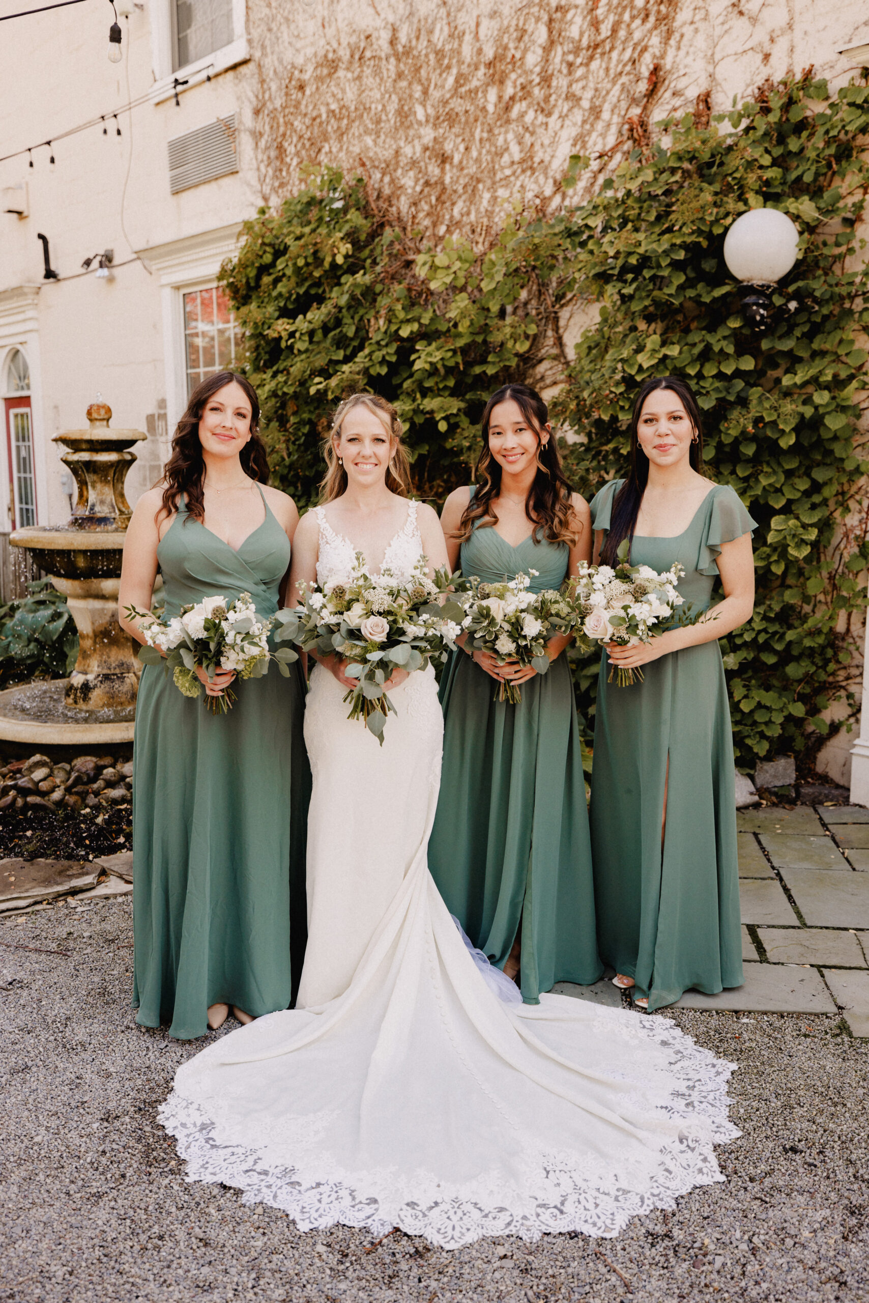 bridesmaids inn on the twenty courtyard fall autumn wedding