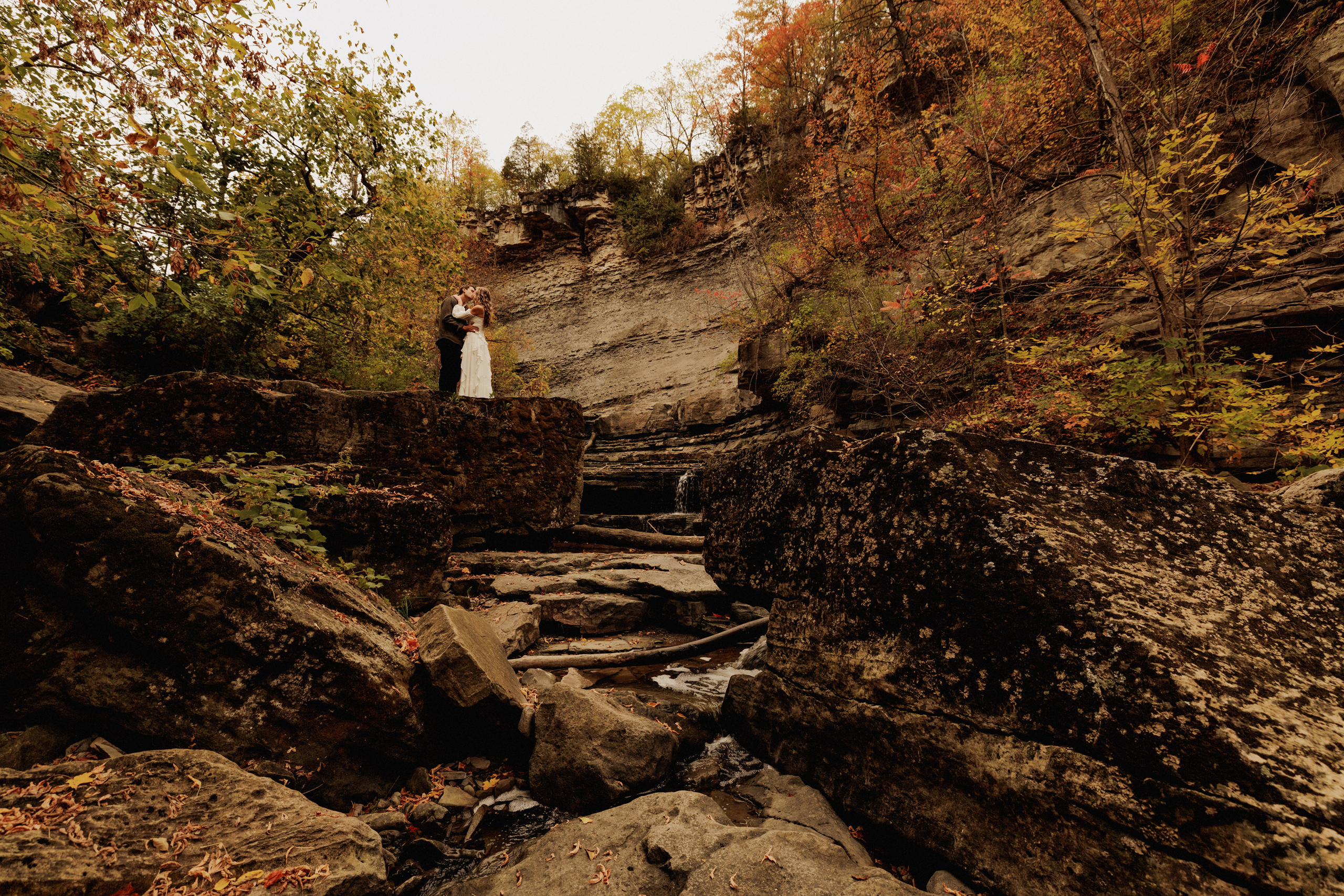 romantic river forest niagara engagement photography