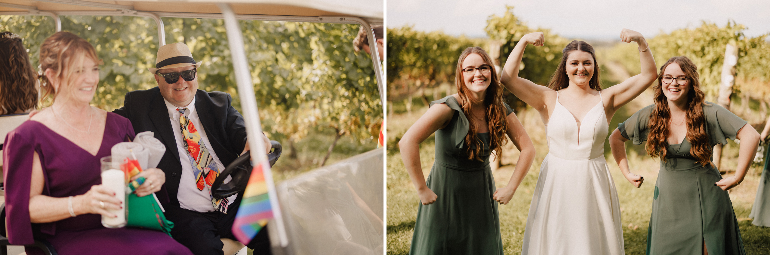family and friends at outdoor wedding