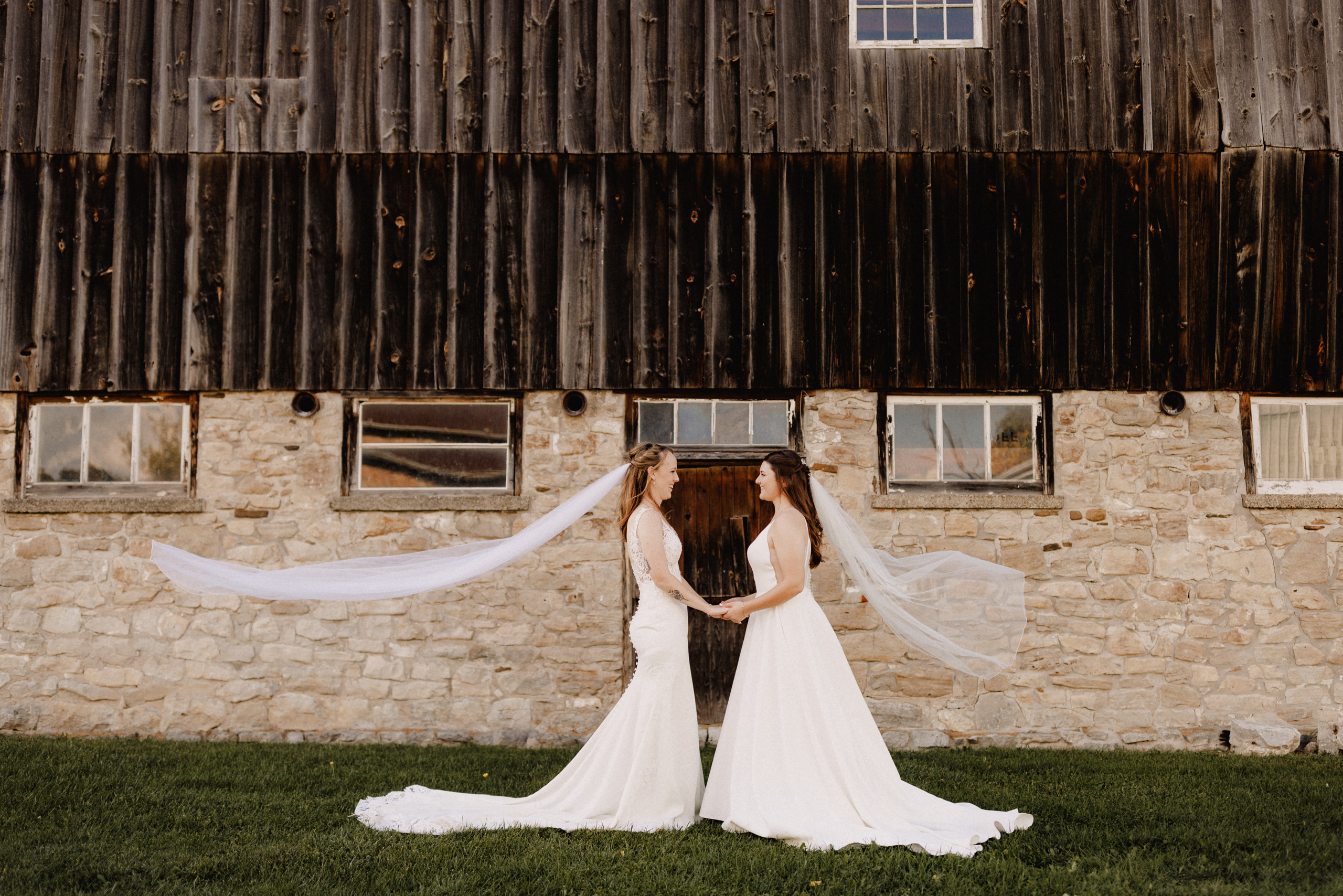 two brides wedding cave spring afterglow images