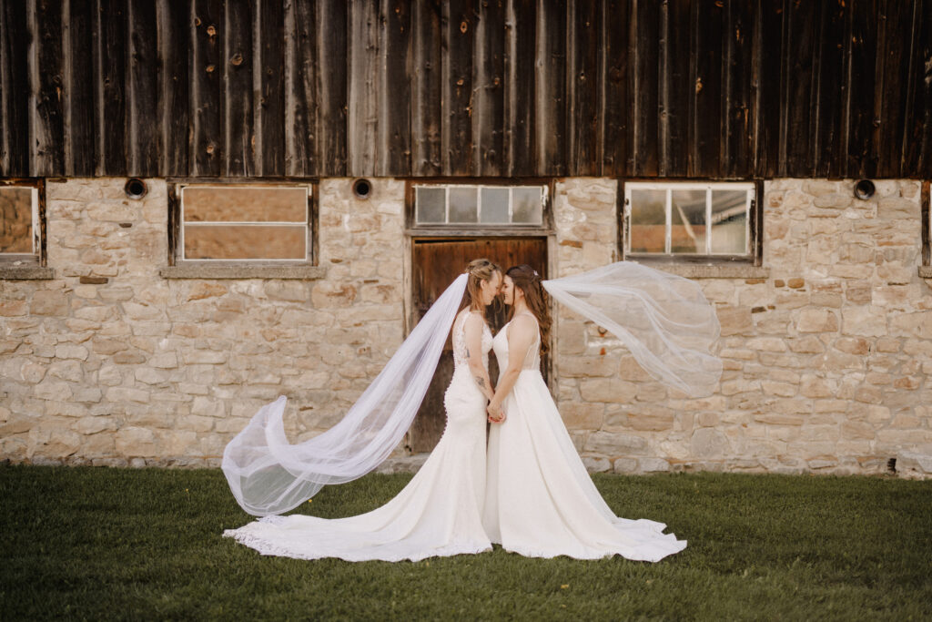 two brides wedding cave spring afterglow images