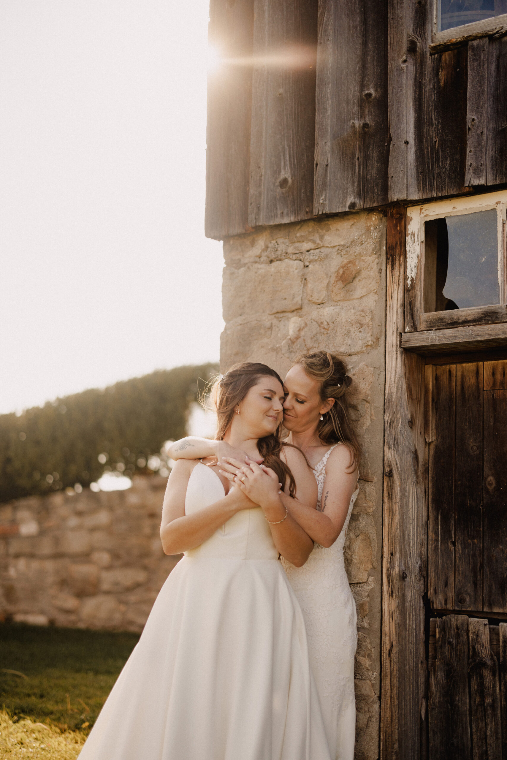 romantic photo same sex wedding cave spring fall autumn