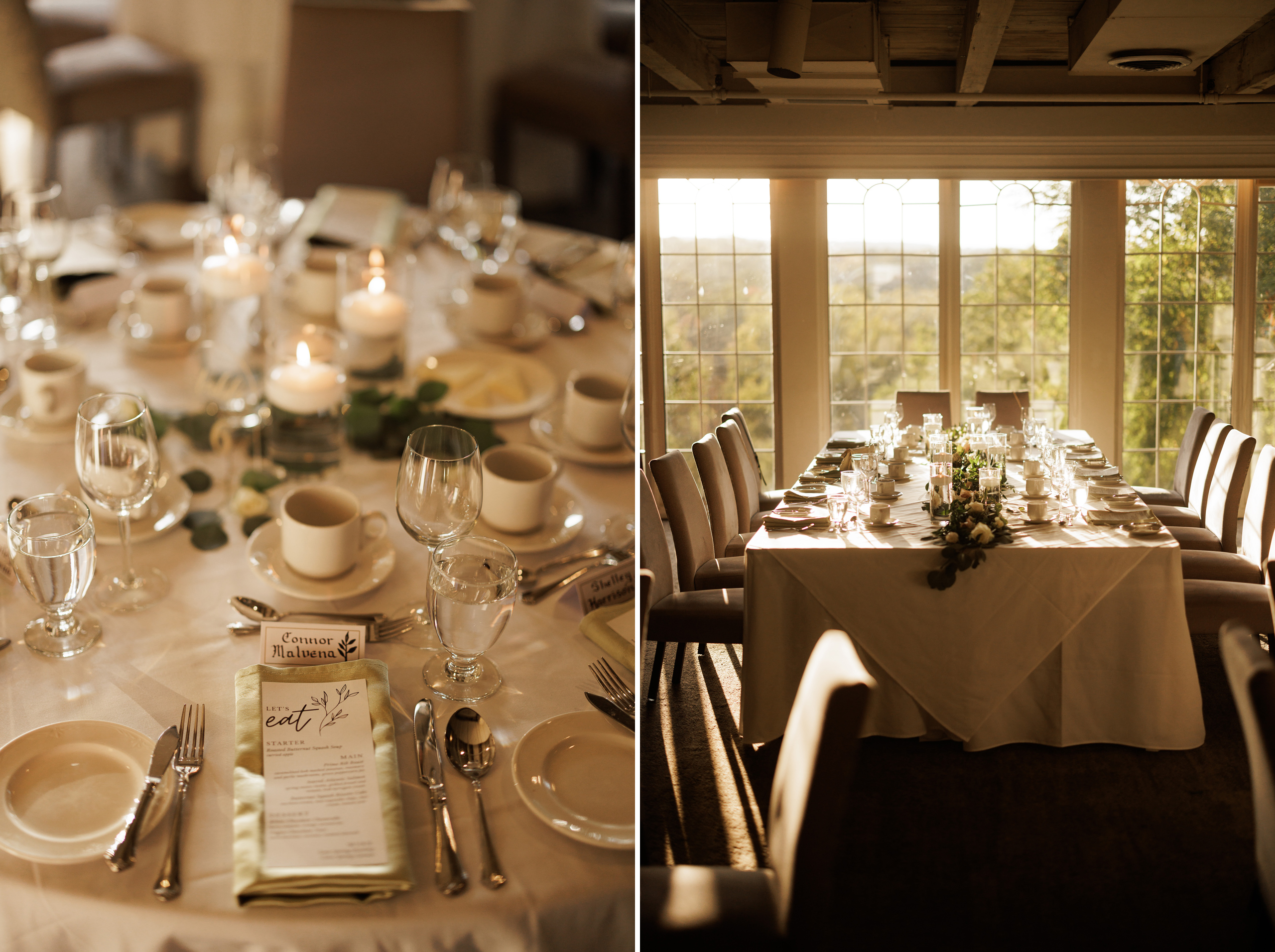 table setting windows room inn on the twenty wedding