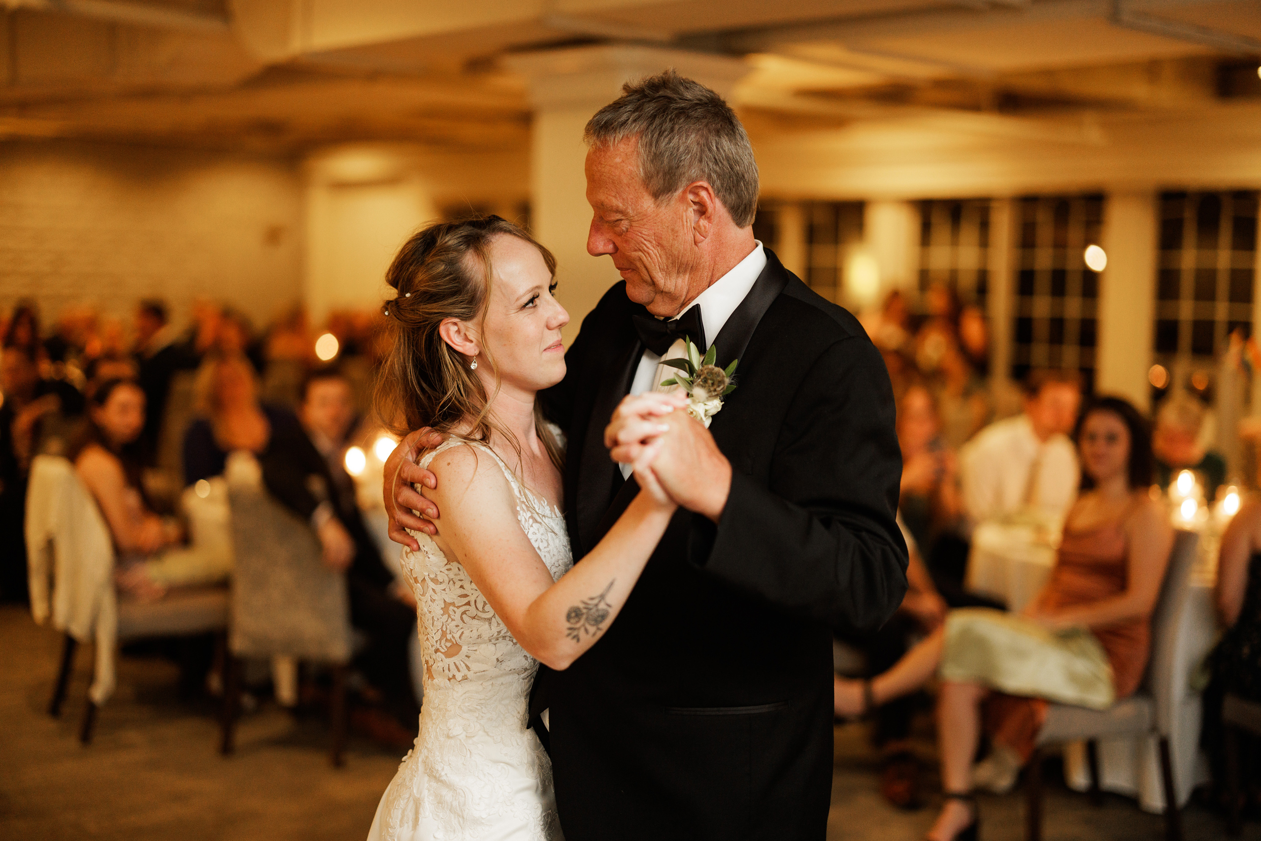 father daughter first dance windows room wedding