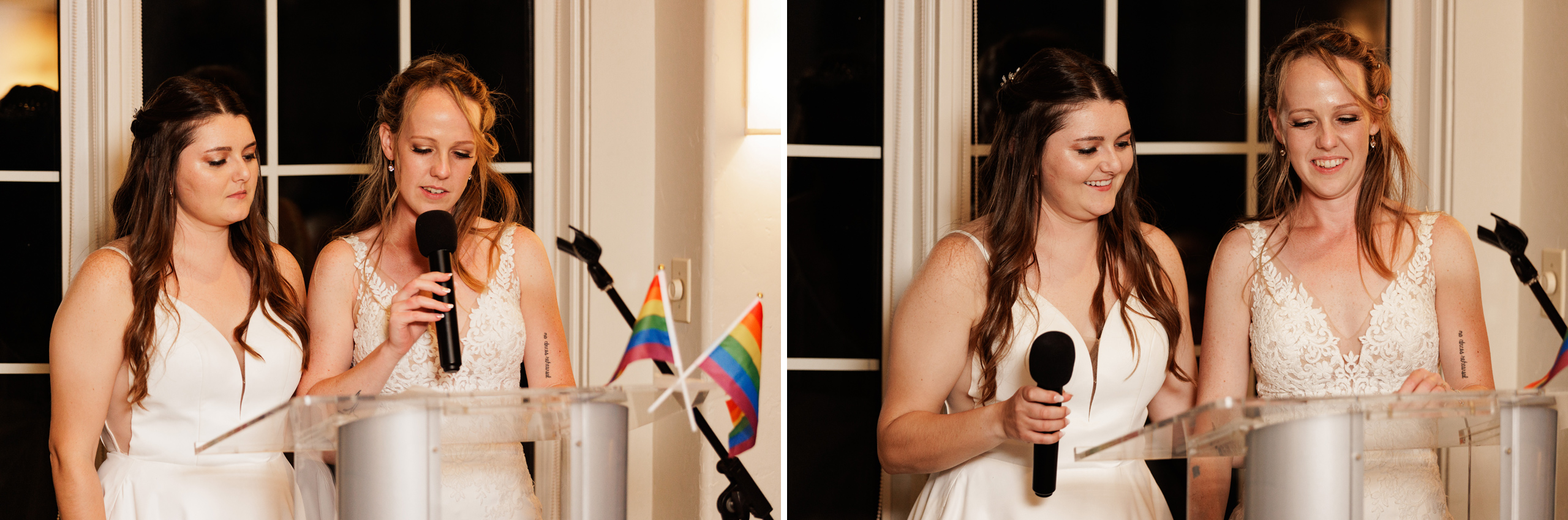 wedding couple speech windows room reception