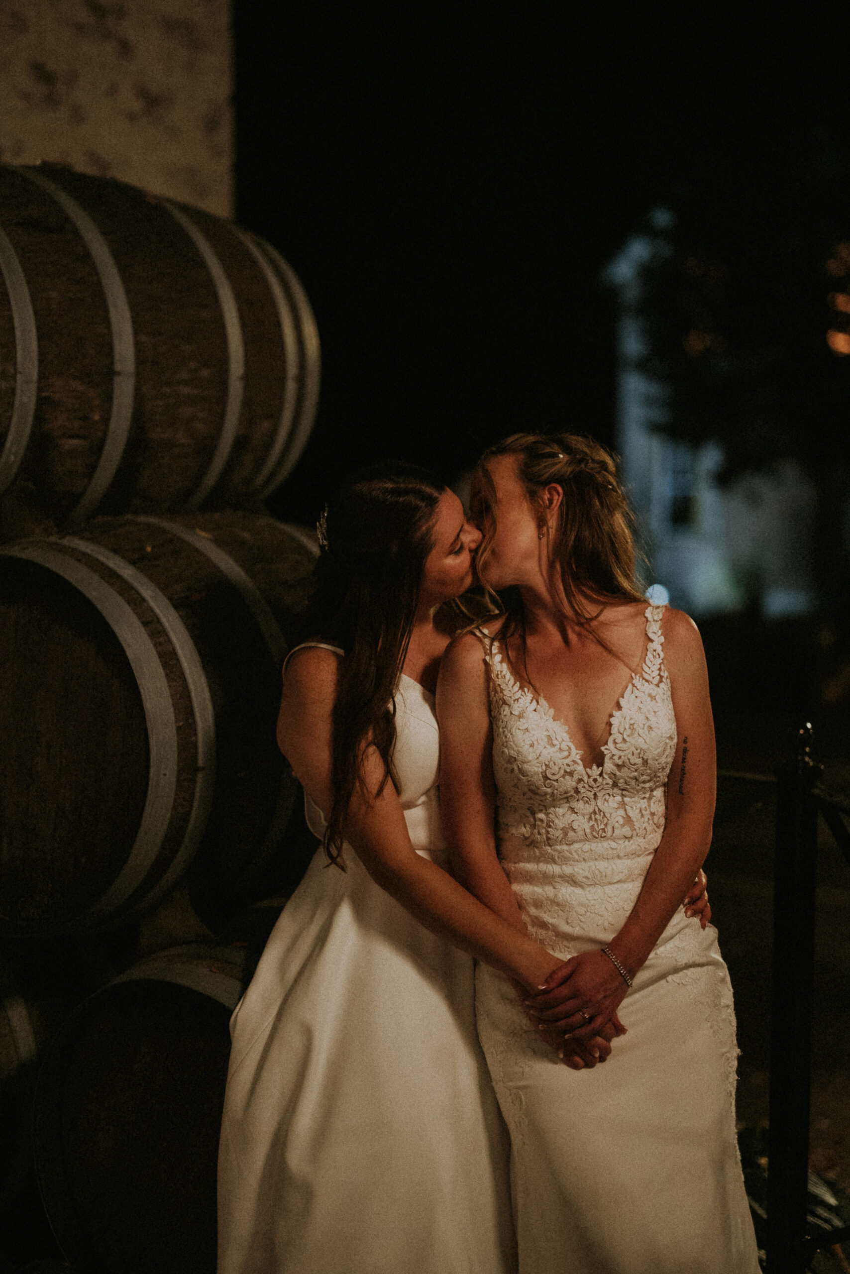 two brides romantic night photos inn on the twenty