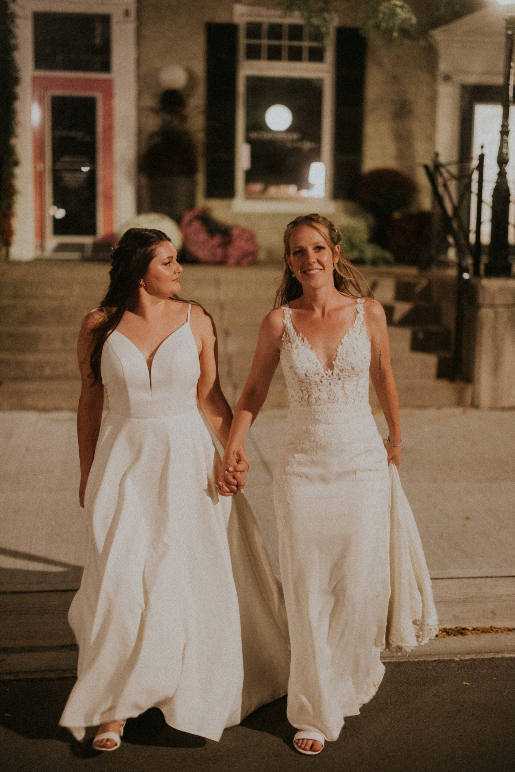 two brides romantic night photos inn on the twenty