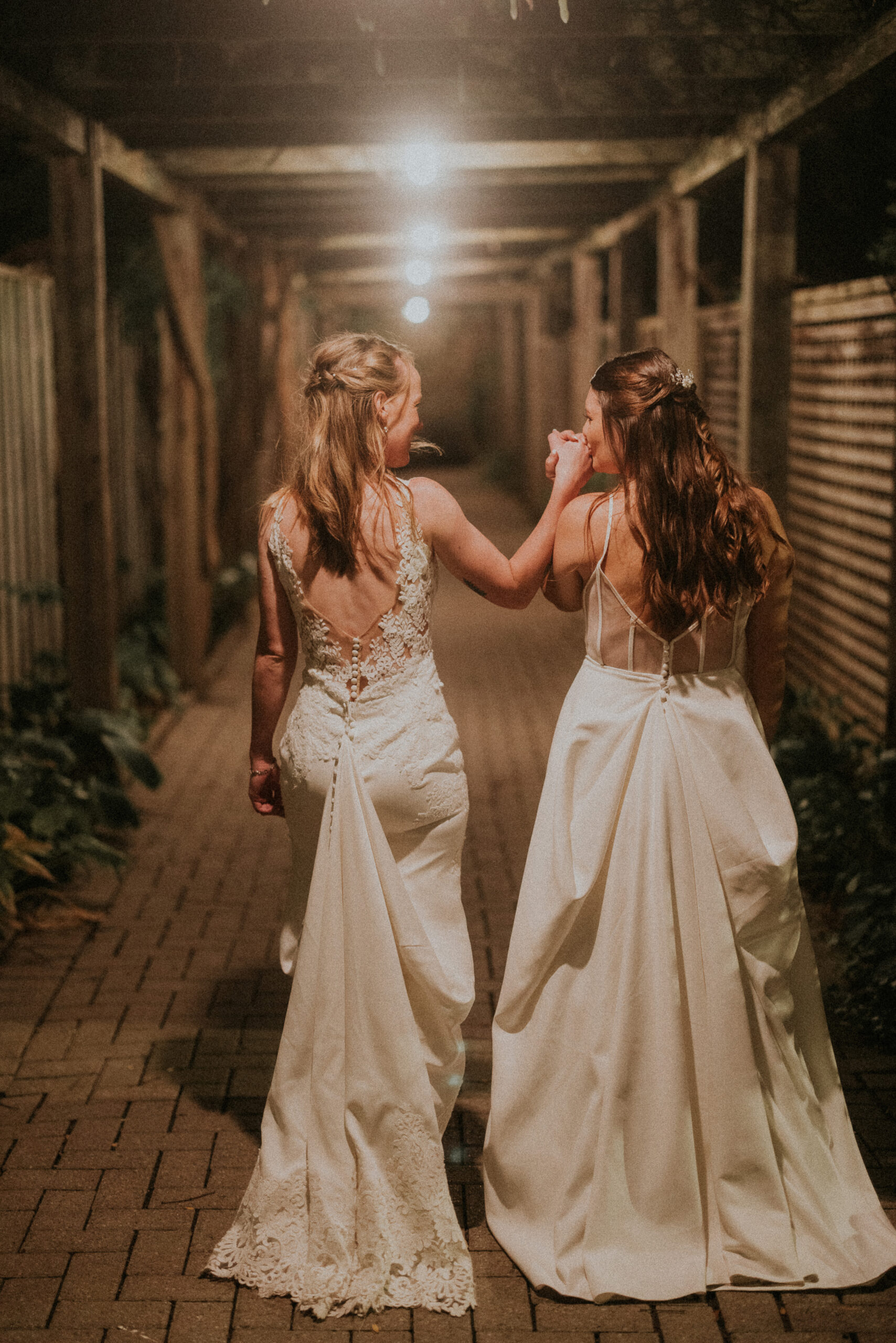 two brides romantic night photos inn on the twenty