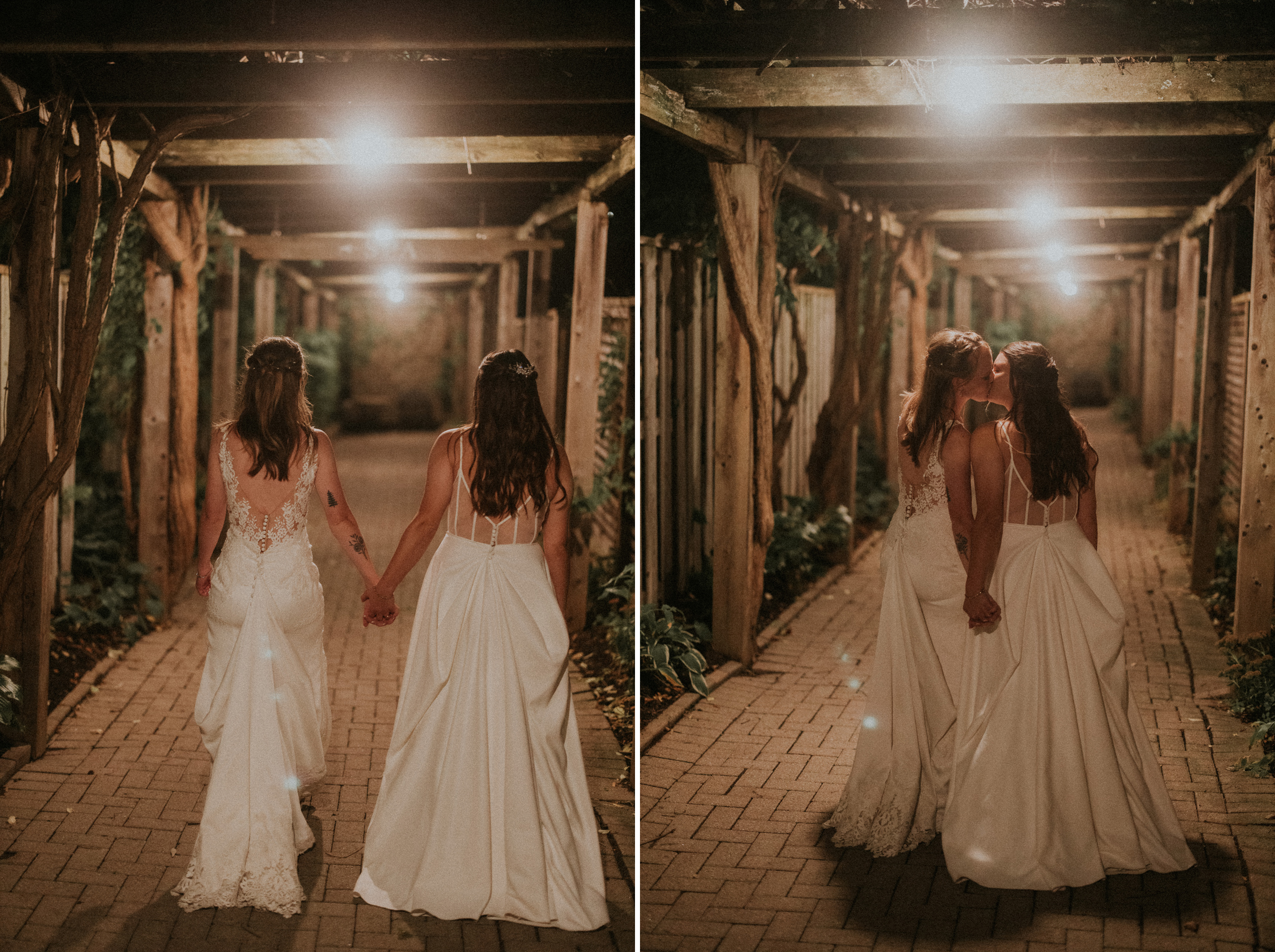 two brides romantic night photos inn on the twenty