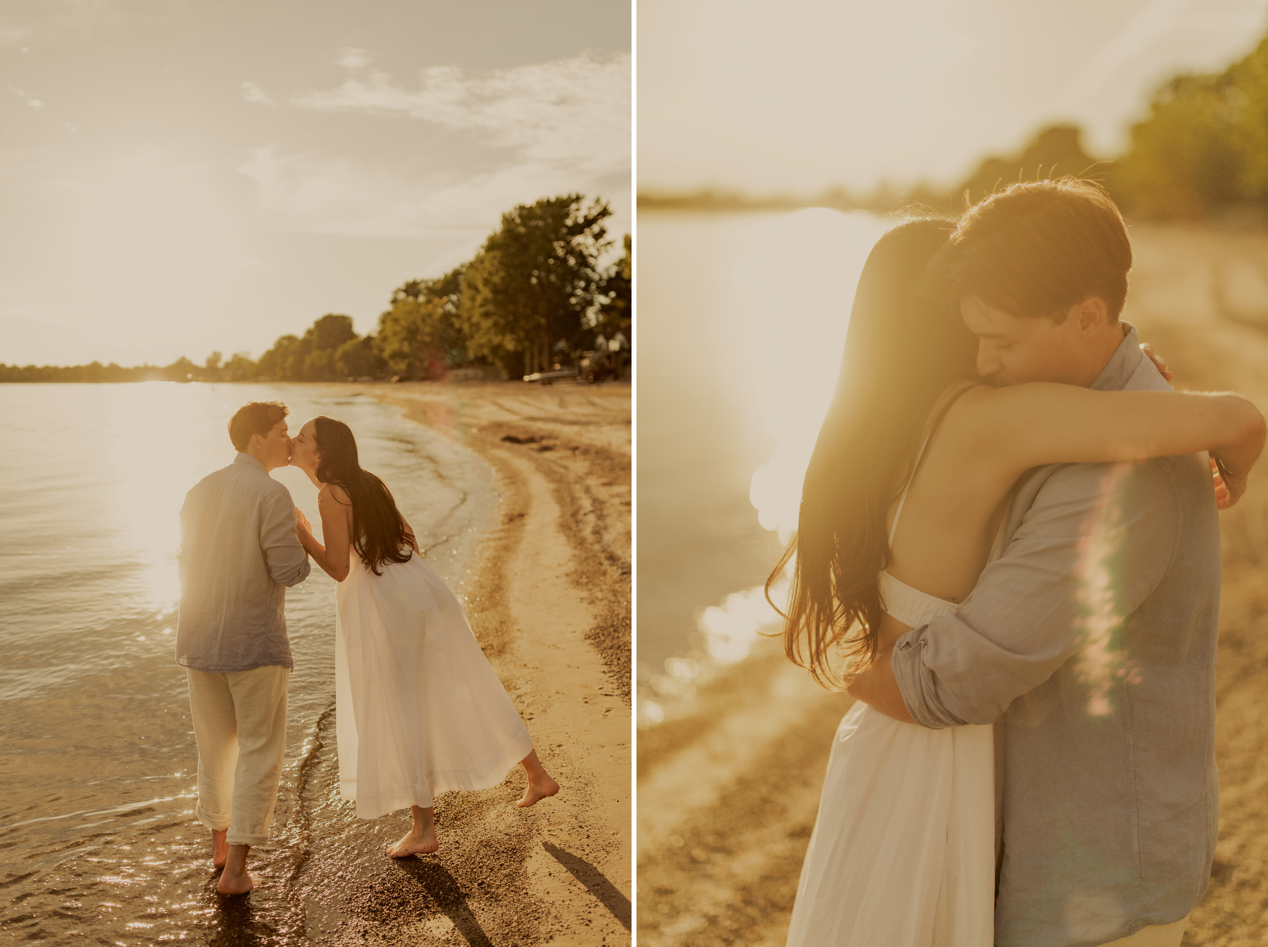 sunset beach engagement session niagara afterglow images