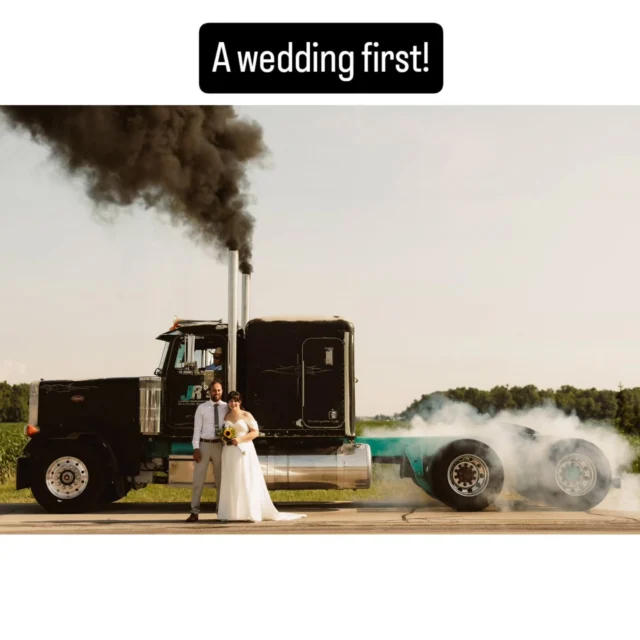 This was an unexpected wedding first for me! Love it when couples include something unique at their wedding. And this certainly was! #afterglowweddings #niagaraweddings #niagaraphotographer #weddingphotos #truckracing